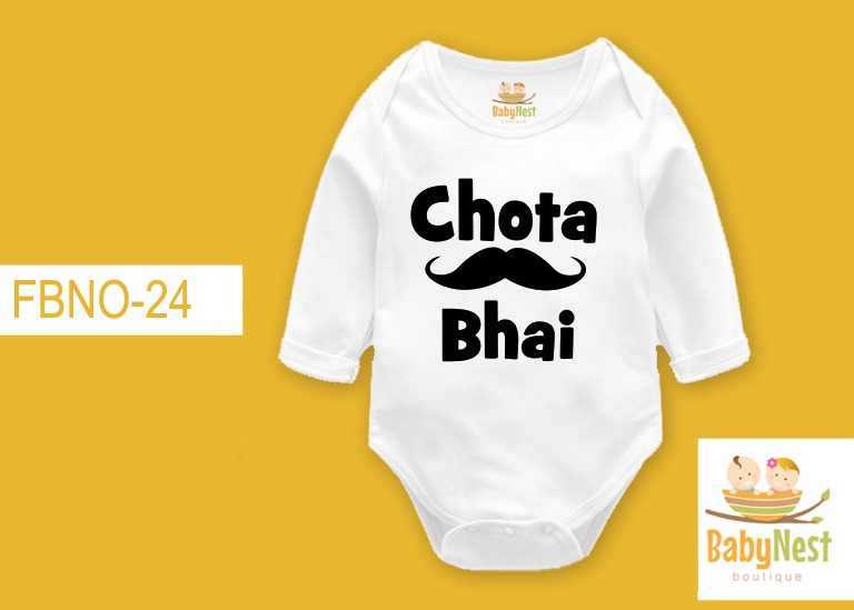CHOTA BHAI – (White) RBT FBNO-24-Full Sleeves Onesie