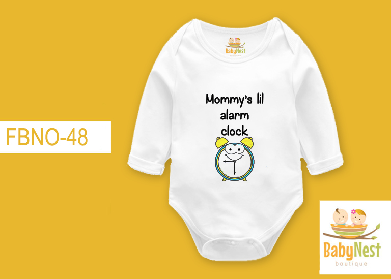 Mommy Little Alarm Clock rbt white FBNO-48 Full Sleeves Onesie