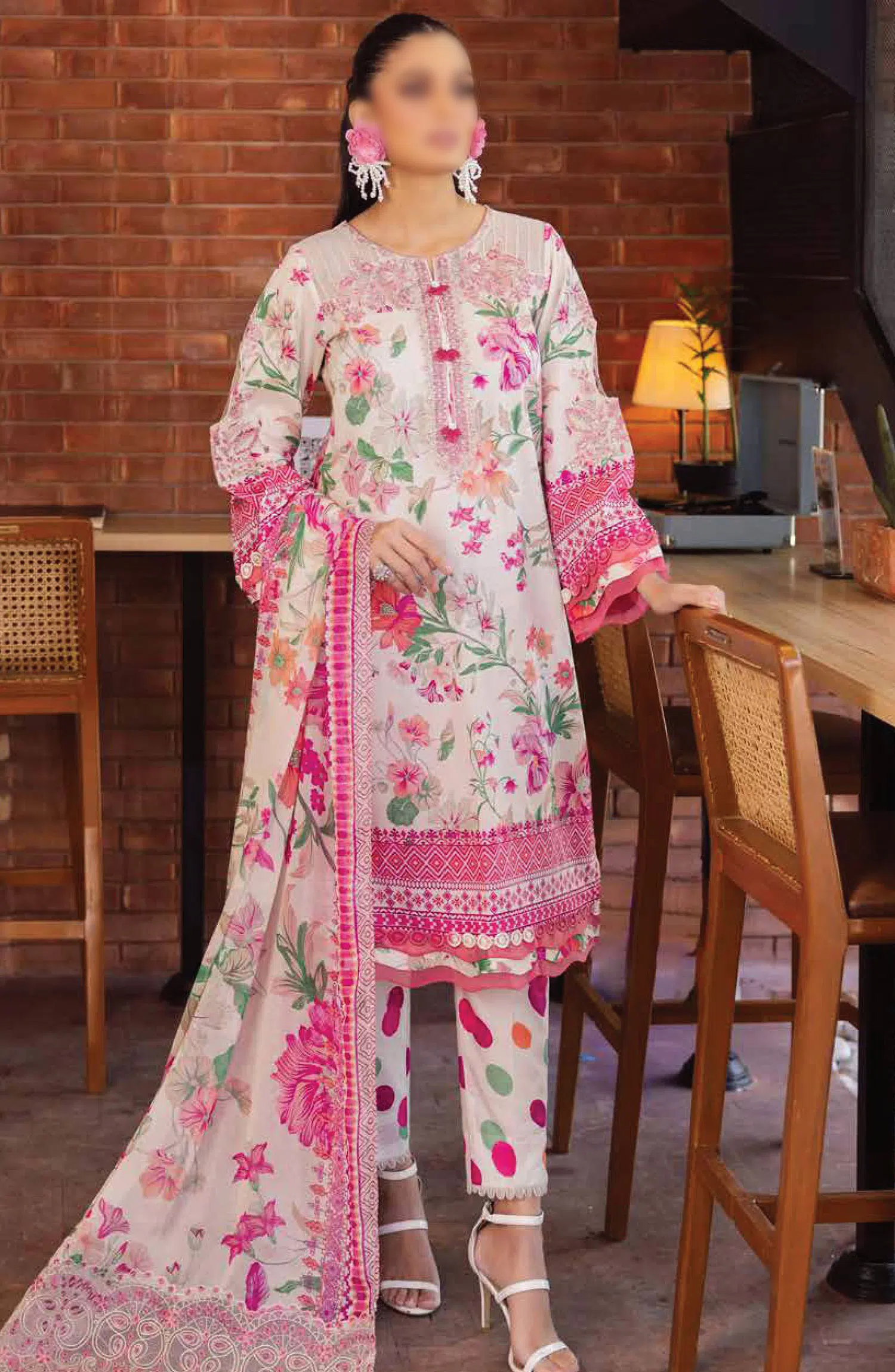 Nureh Girl Glam Unstitched Printed Chikankari Lawn Collection - GL 11