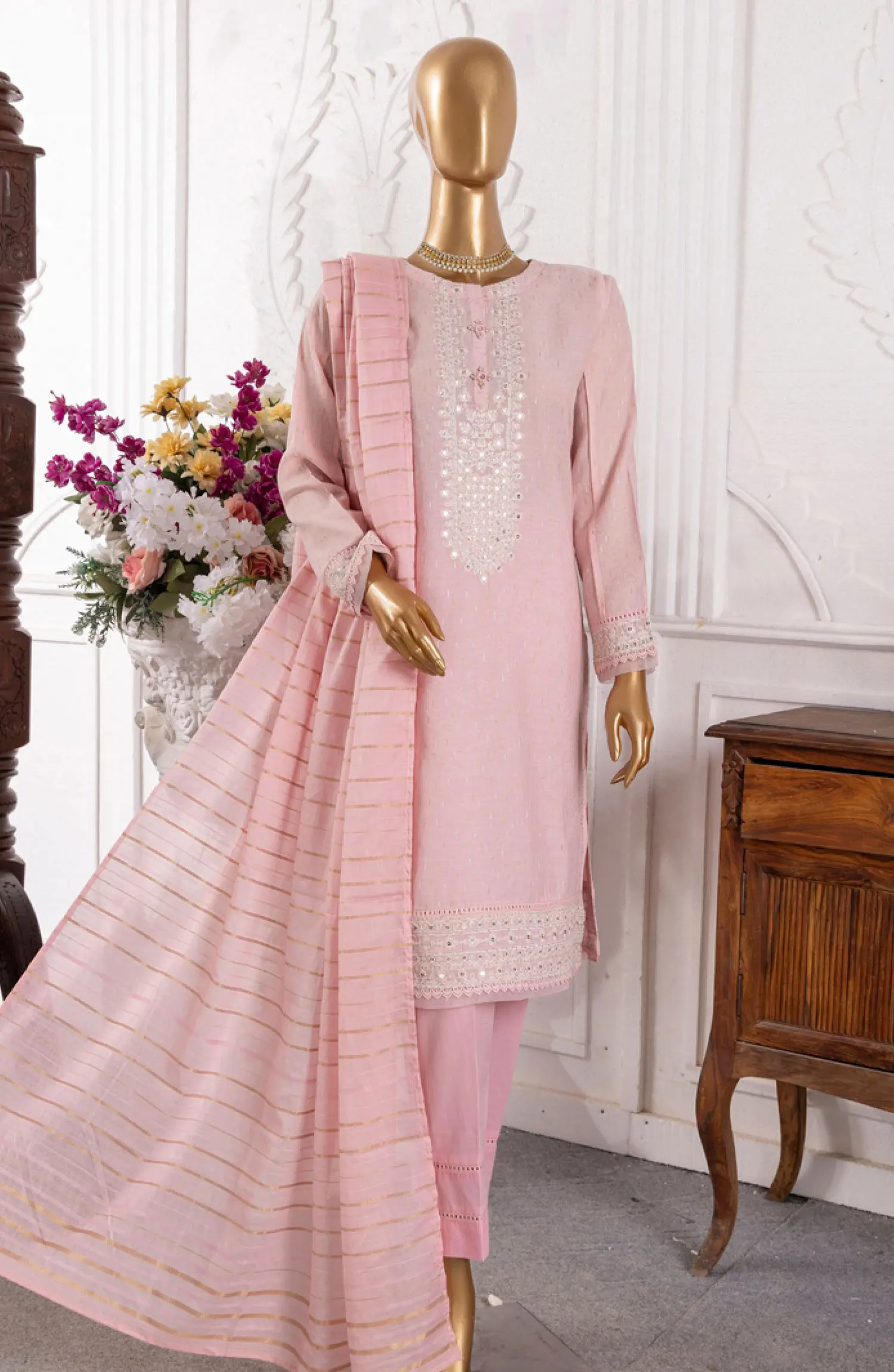 HZ RTW Festive Hues LineKari Embroidered Collection 2024 - GSL 01 PINK