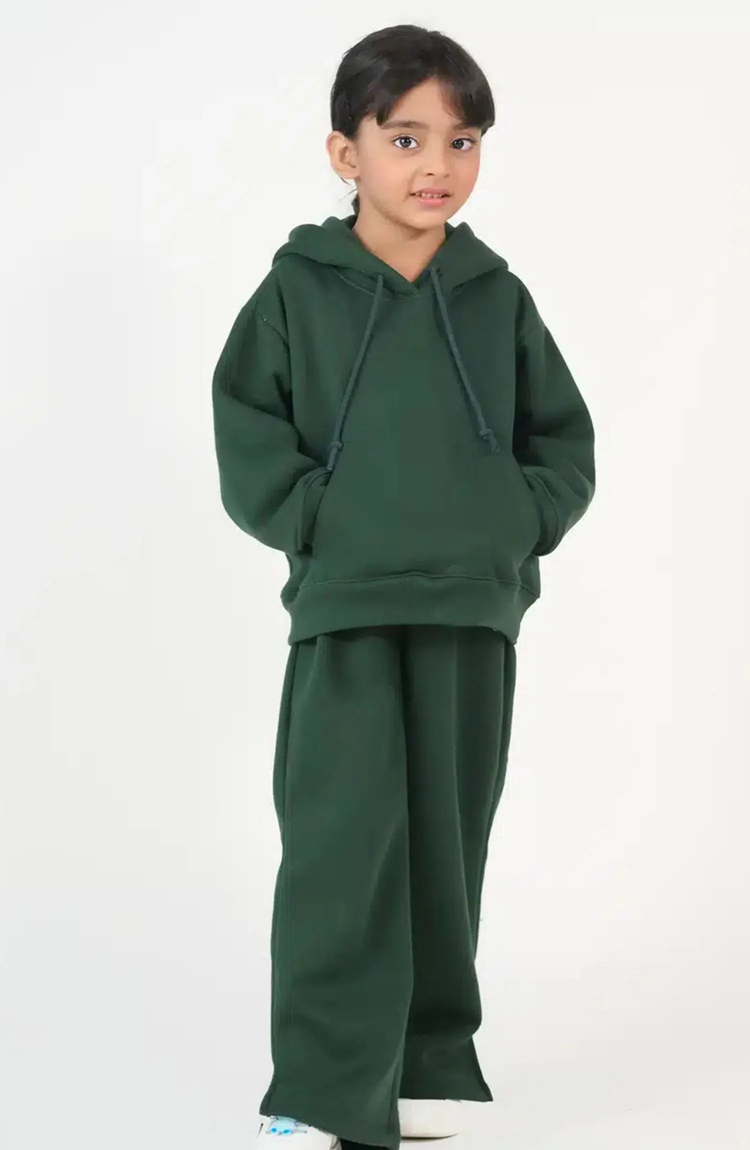 Sprinkles Kids Winter Collection - Hoodie With Slit Open Flared Pants – Dark Green