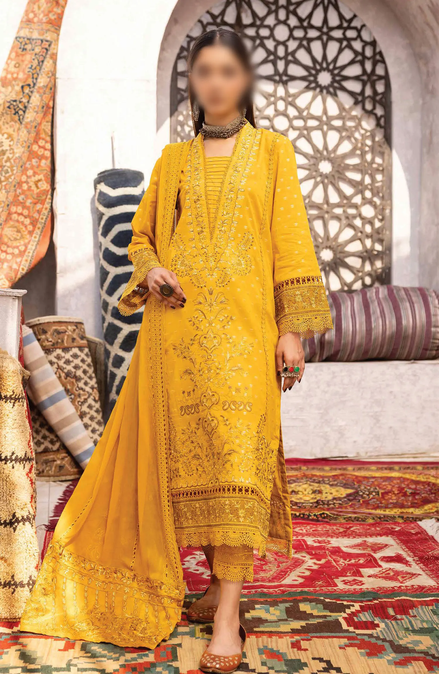 Johra Naqsh Embroidered Banarsi Jacquard Lawn Collection - JH 233