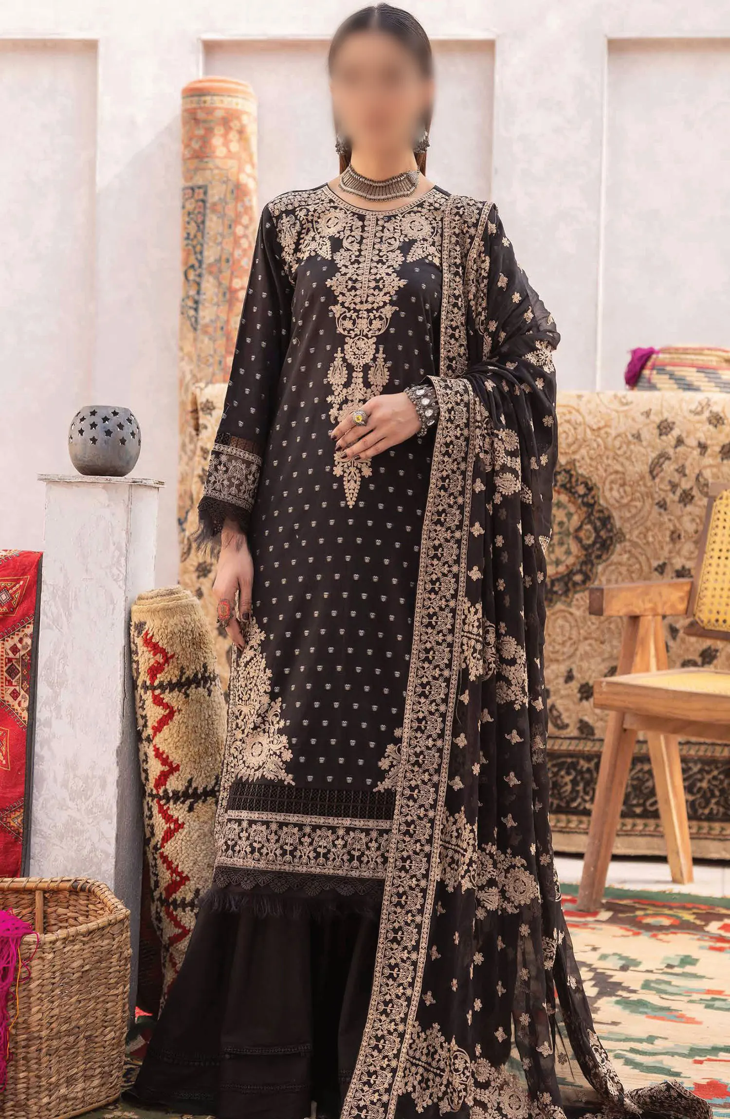 Johra Naqsh Embroidered Banarsi Jacquard Lawn Collection - JH 236