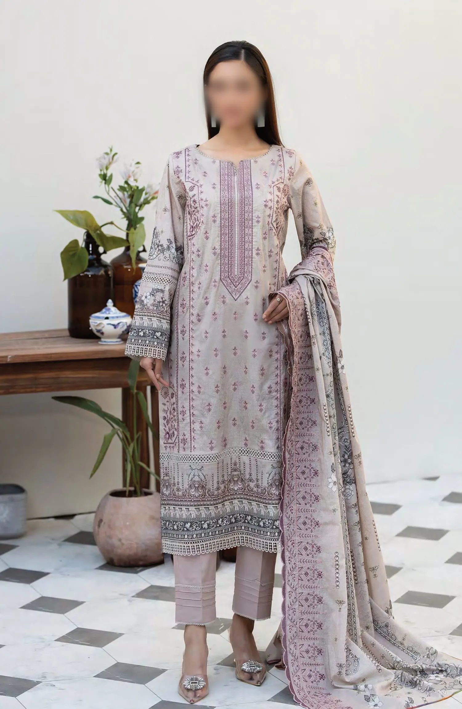Johra Parwaaz Embroidered Printed Lawn Collection 2024 - JH 303