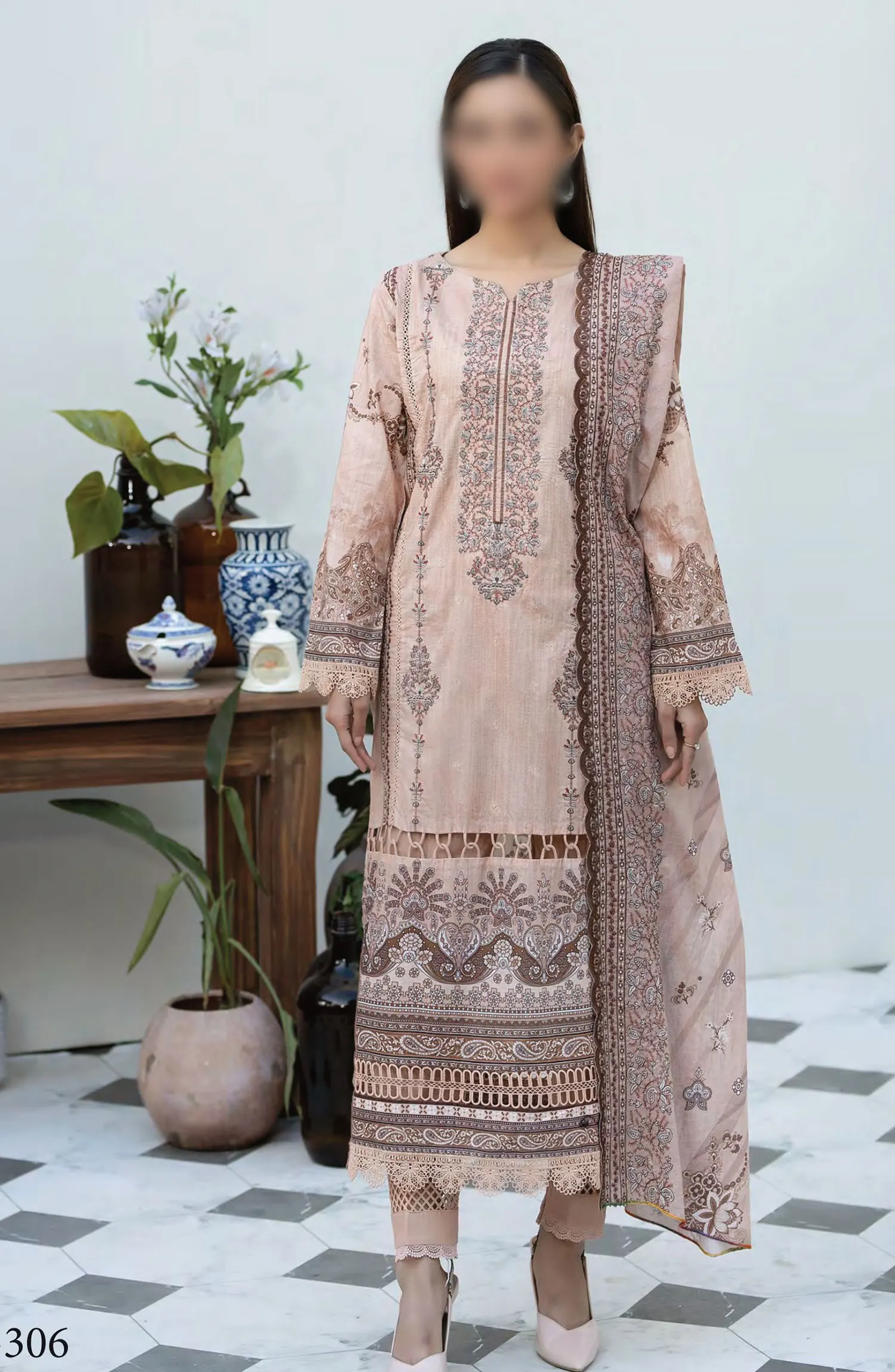 Johra Parwaaz Embroidered Printed Lawn Collection 2024 - JH 306