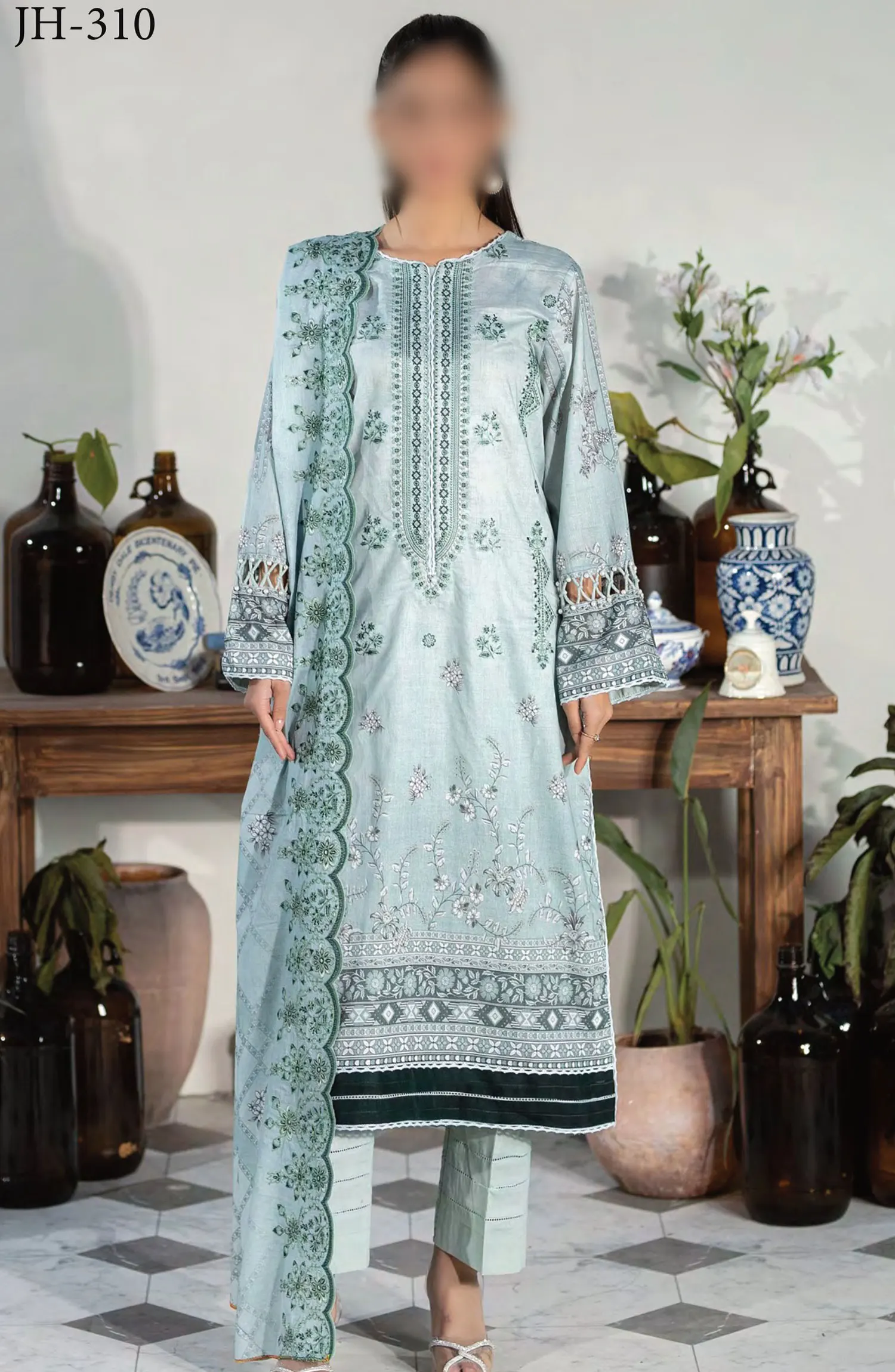 Johra Parwaaz Embroidered Printed Lawn Collection 2024 - JH 310