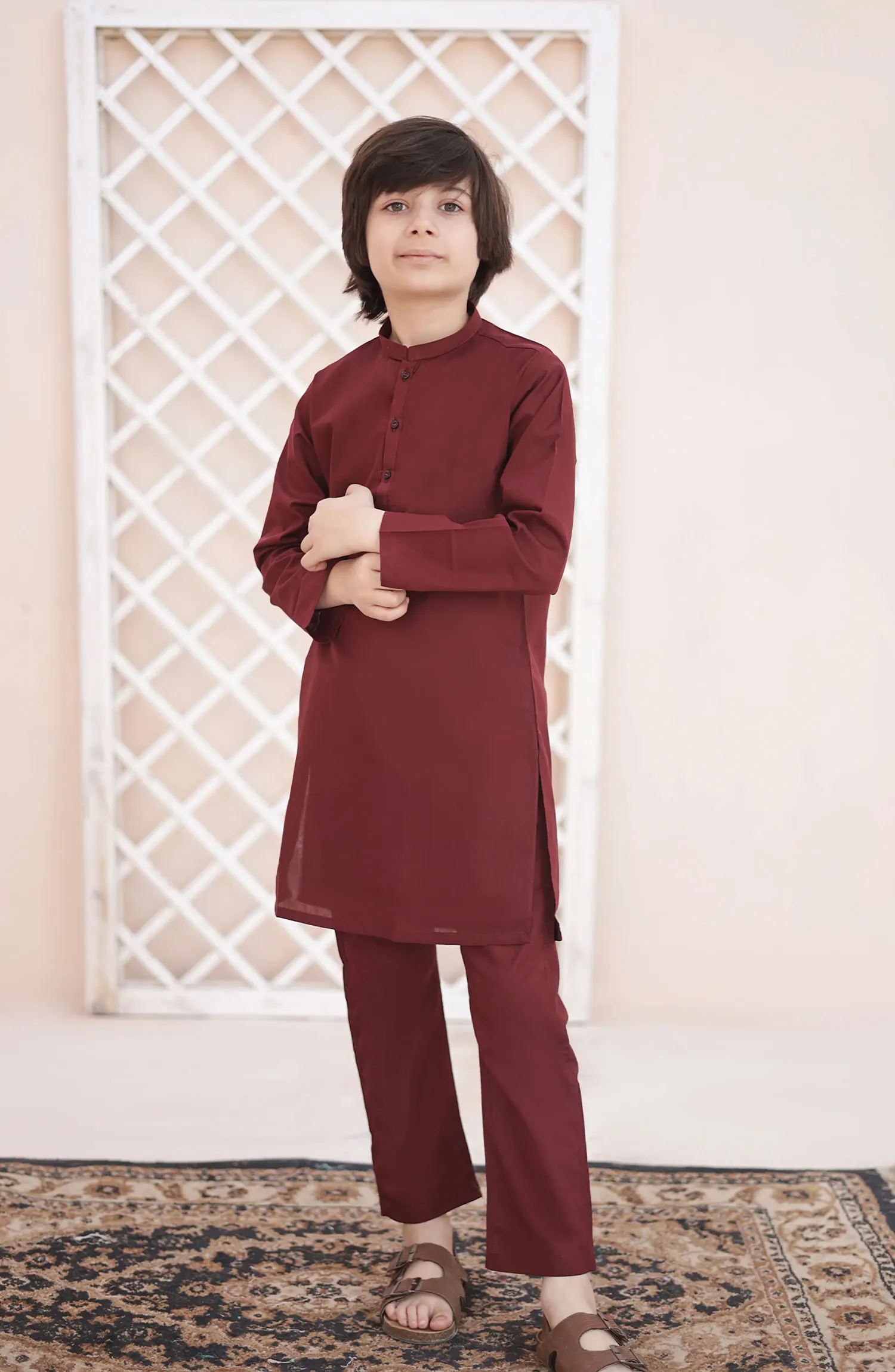 Ramazan Edit Kurta Trouser Collection By Hassan Jee - KT 25 Rosewood Kurta Trouser