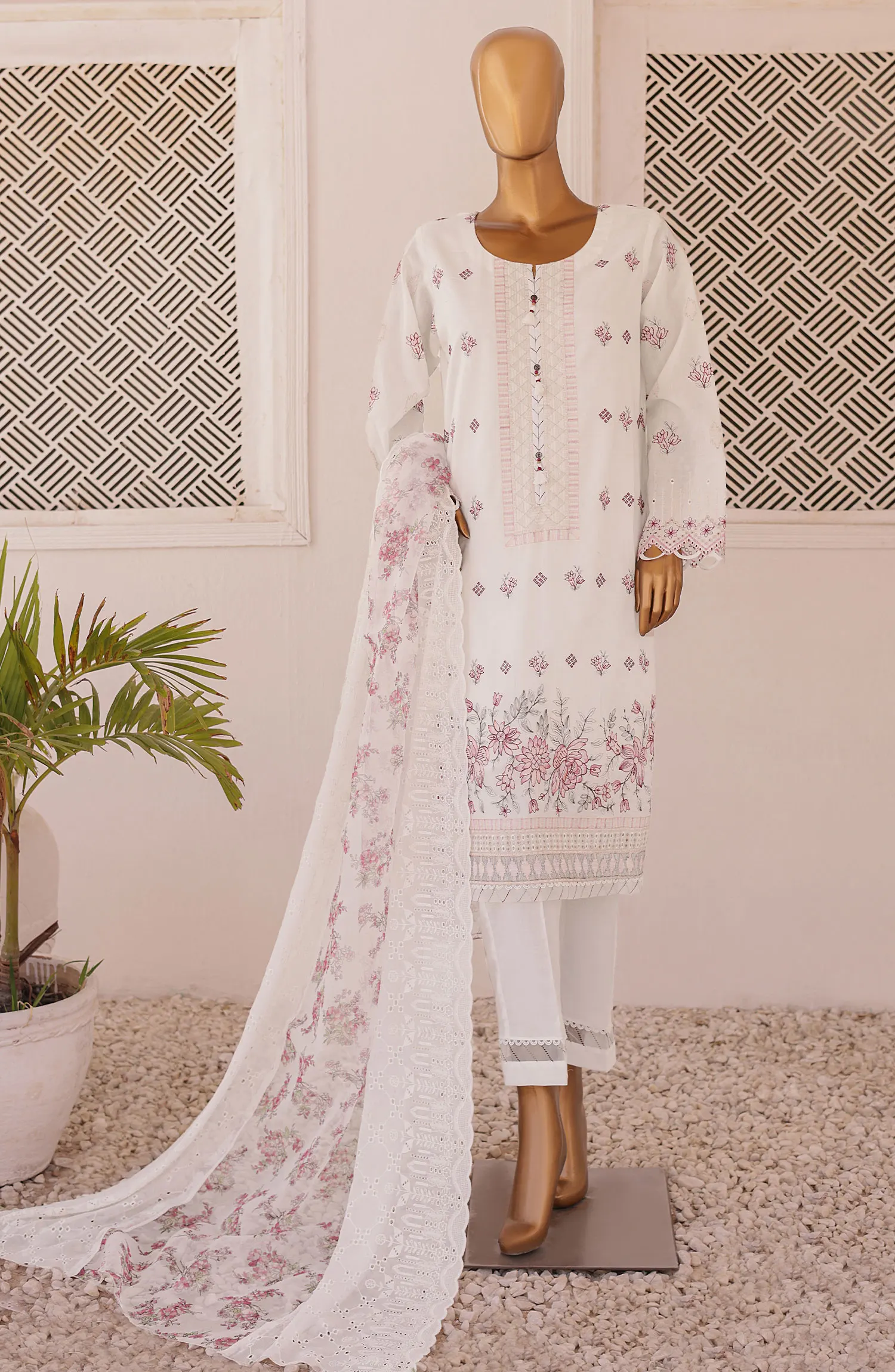 HZ Majestic Luxury Embroidered Lawn Collection - MEC 02