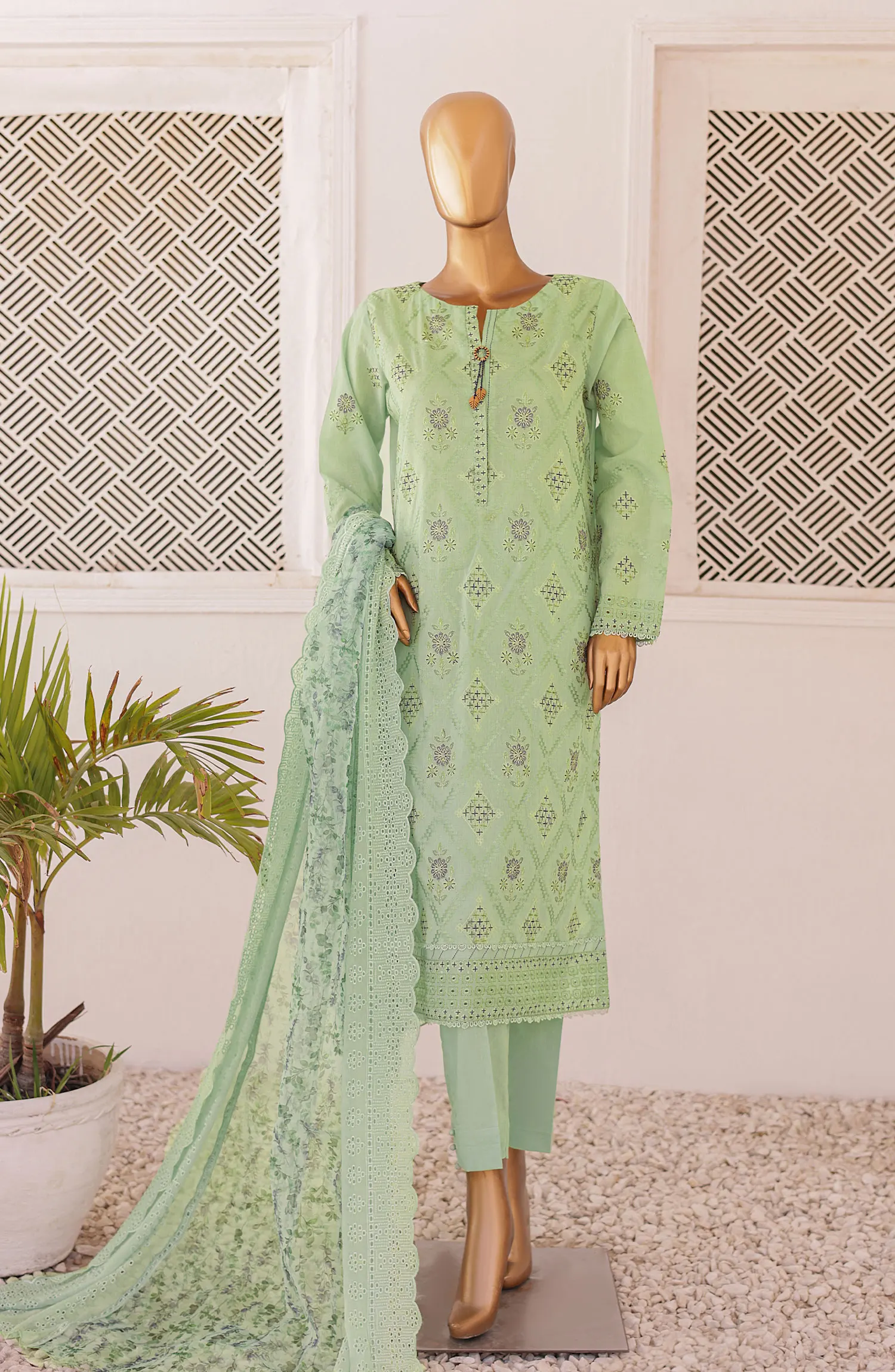 HZ Majestic Luxury Embroidered Lawn Collection - MEC 05
