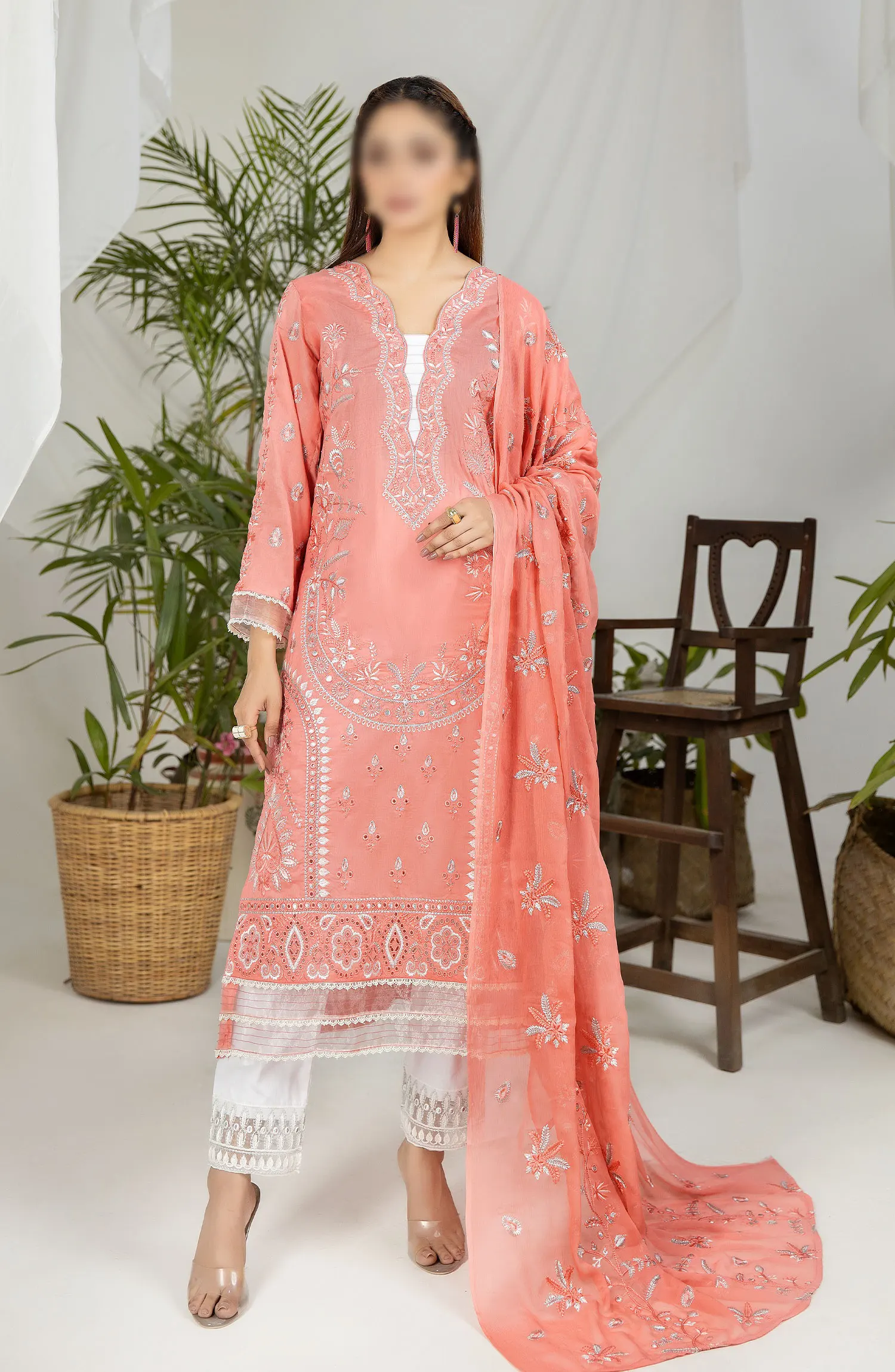Embroidered Lawn Collection with Zari work by Marjjan - MNC 146 A