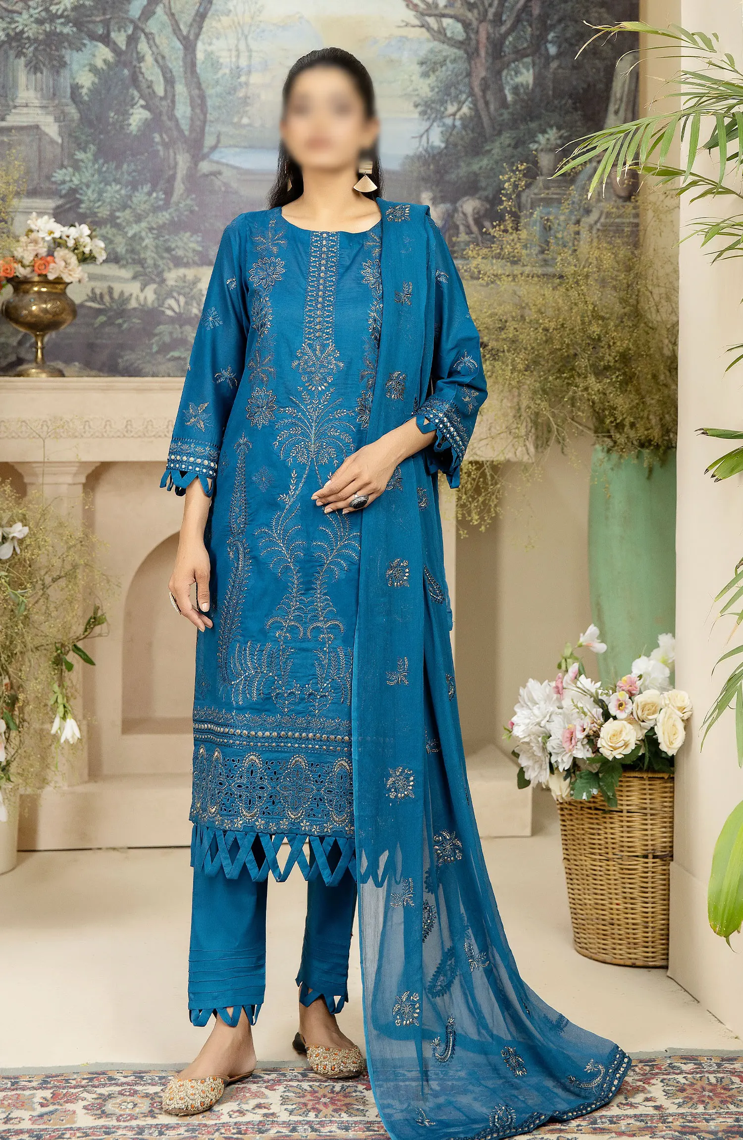 Embroidered Lawn Collection with Zari work by Marjjan - MNC 154 B