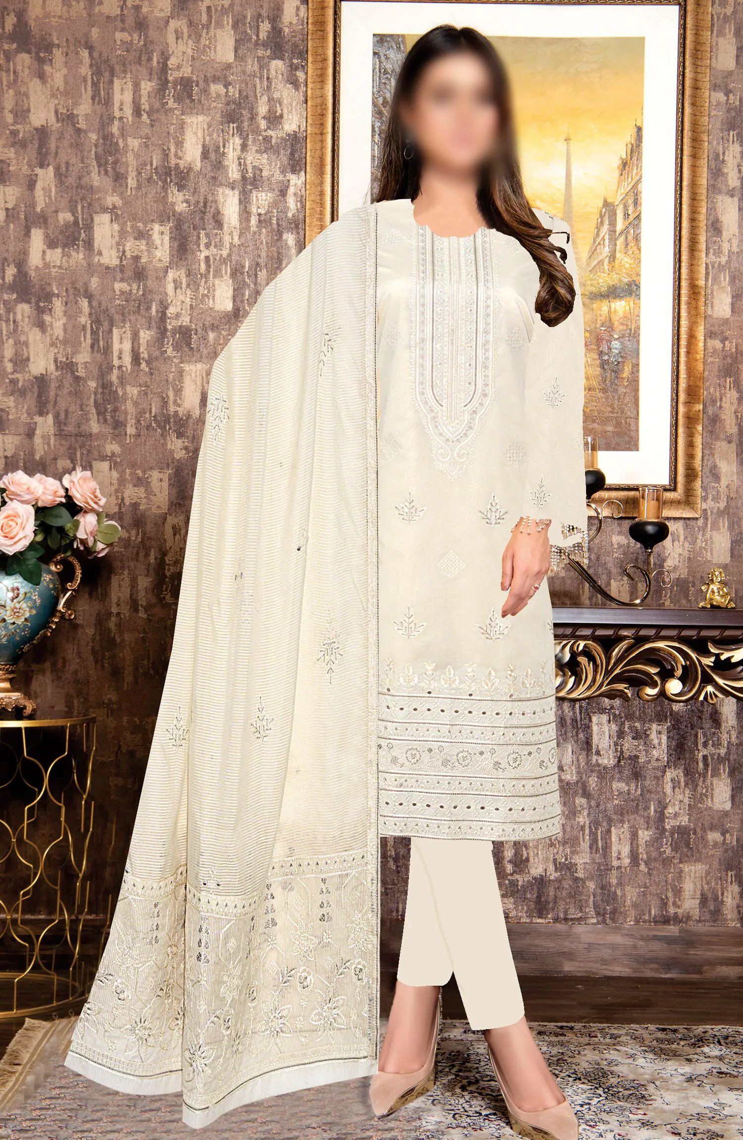 Chikankari Embroidered Lawn Collection by Marjjan - MNC 173 B