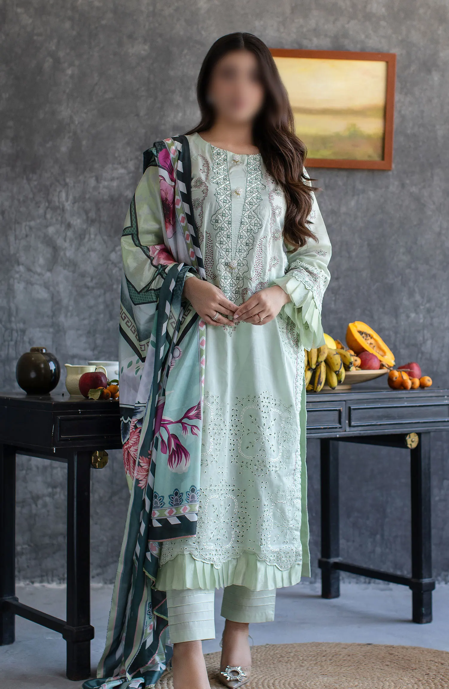 Chikankari Embroidered Lawn Collection by Marjjan - MNC 192 B