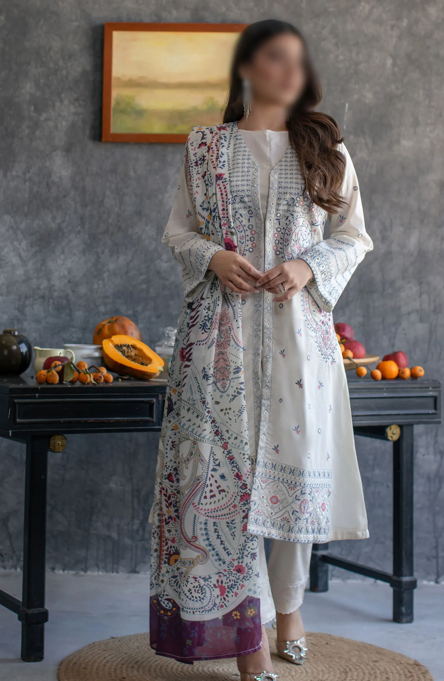 Chikankari Embroidered Lawn Collection by Marjjan - MNC 197 A