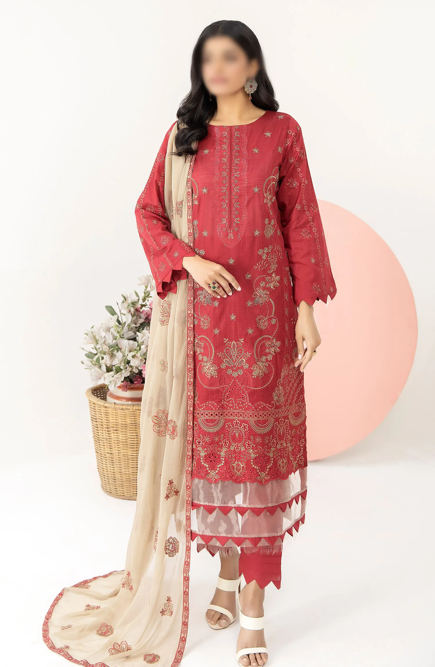Embroidered Lawn Collection with Emb Chiffon Dupatta by Marjjan - MNC 91 B