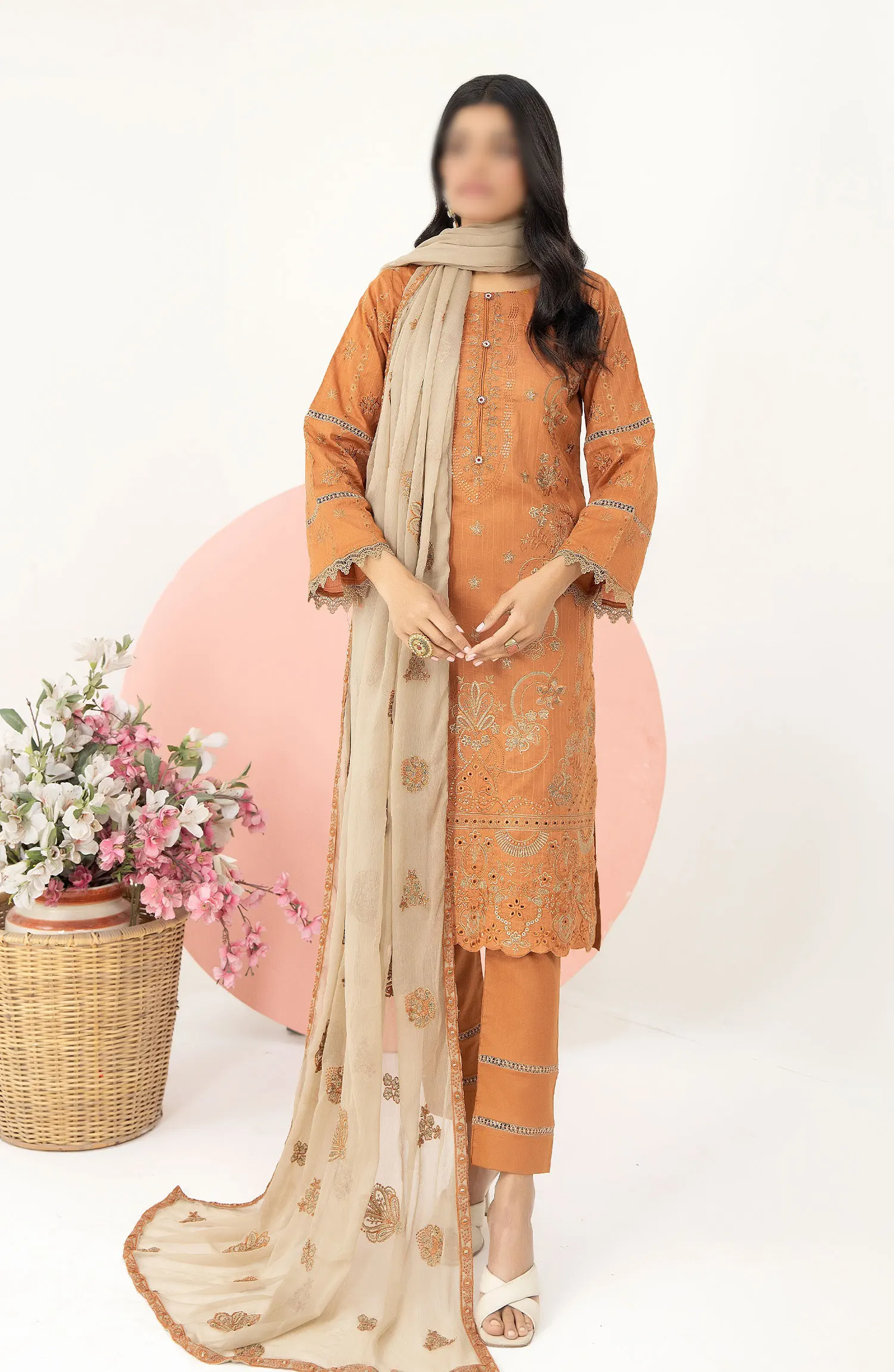 Embroidered Lawn Collection with Emb Chiffon Dupatta by Marjjan - MNC 91 D