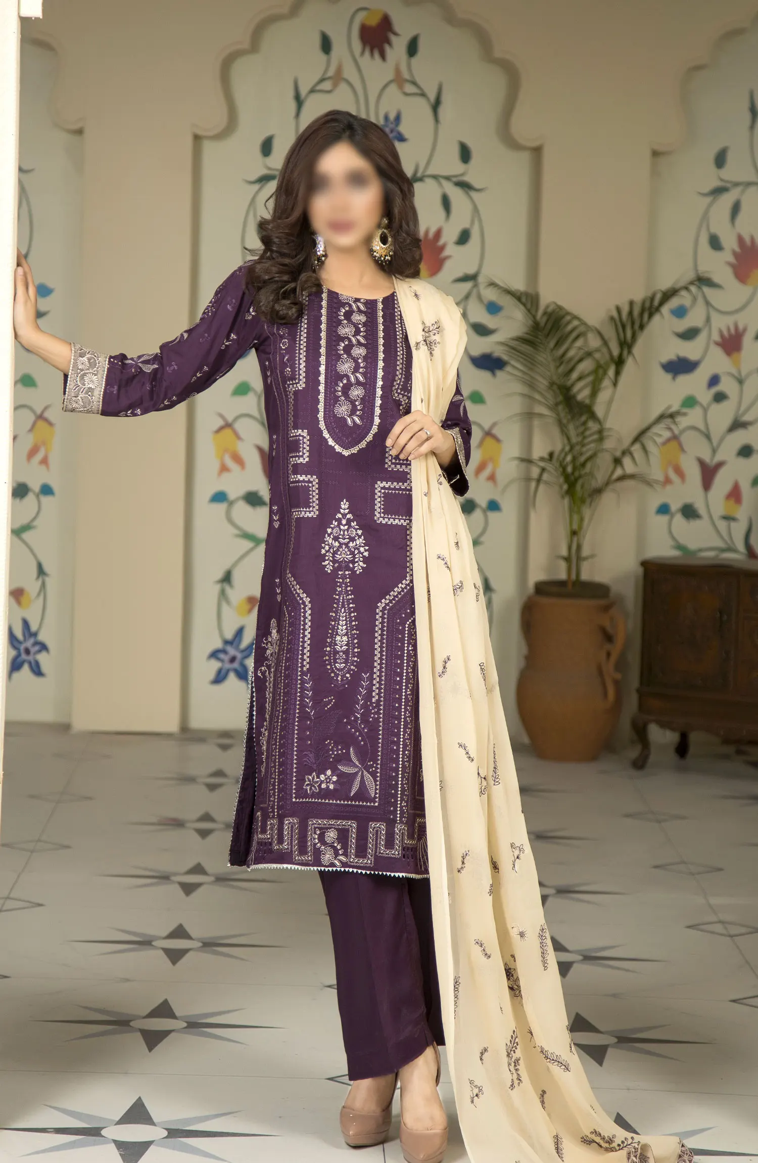 Marjjan Embroidered Lawn Unstitched Collection - MNC 93 C