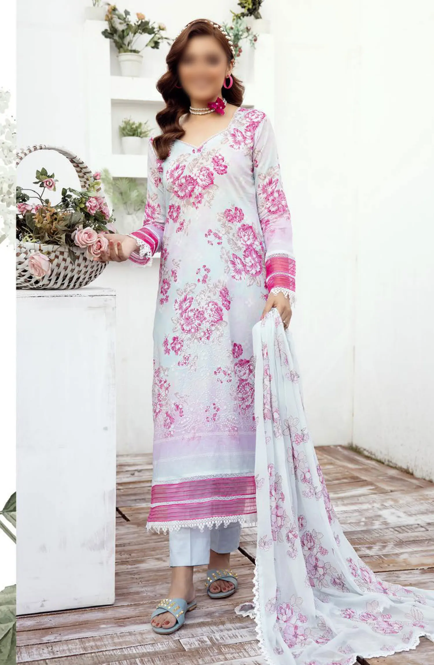 NUR Milan Rut Embroidered and Printed Lawn Collection 2024 - MR 03