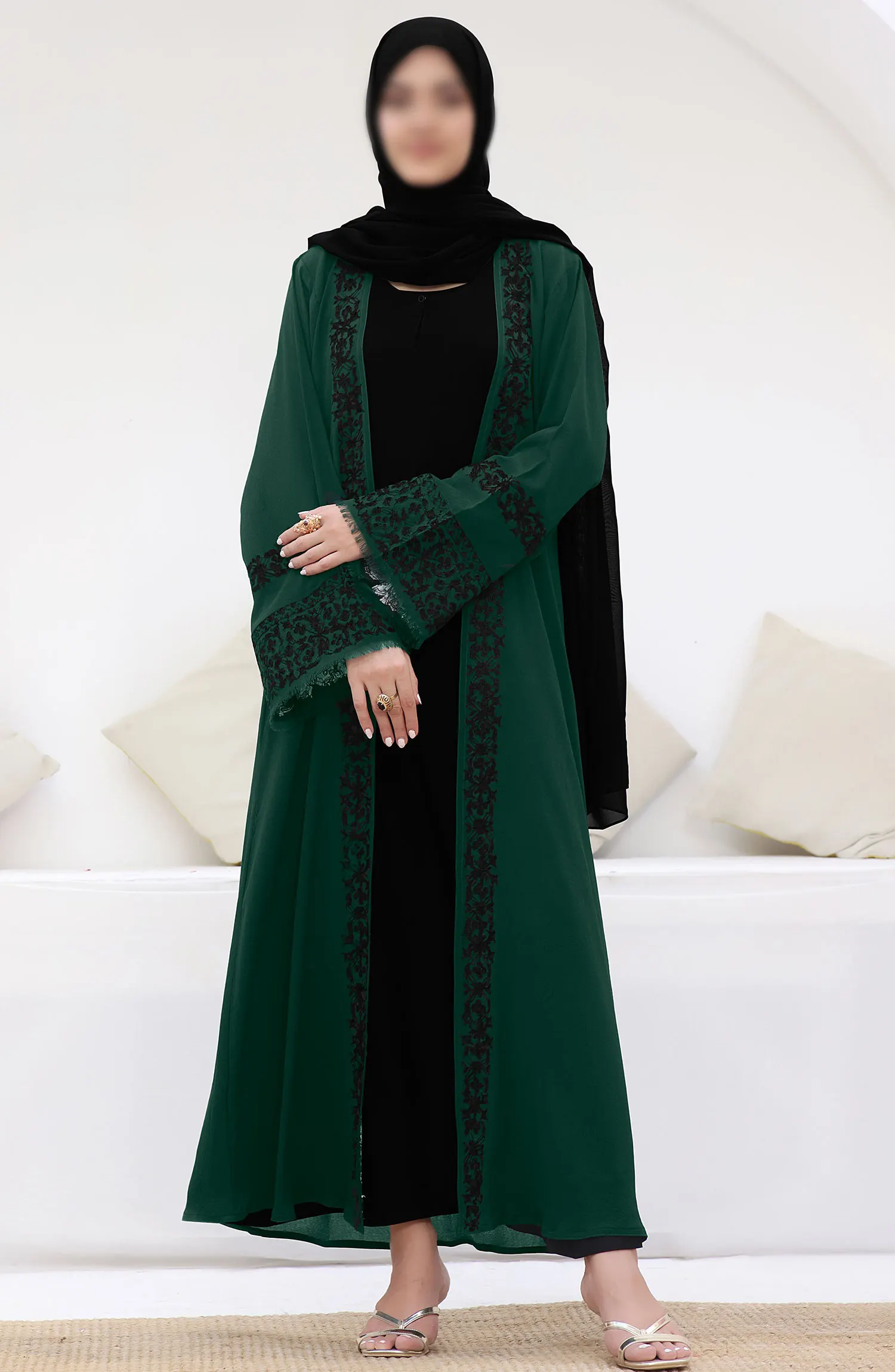 Amna Khadija Nayab Abaya Collection Vol 24 - Mystical Green