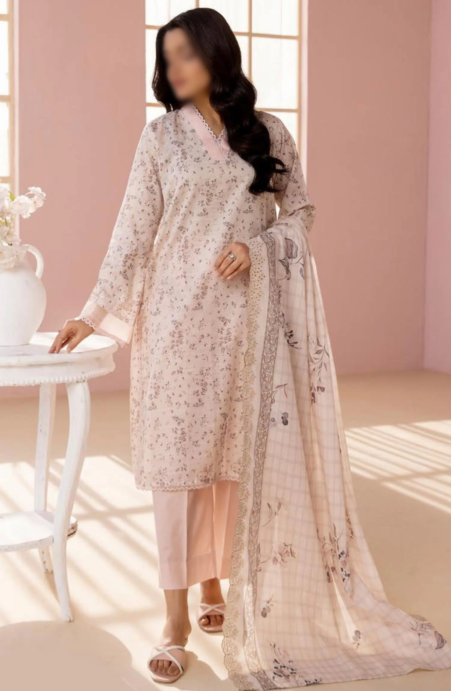 NUR Pastels Printed Embroidered Lawn Collection - NP 03