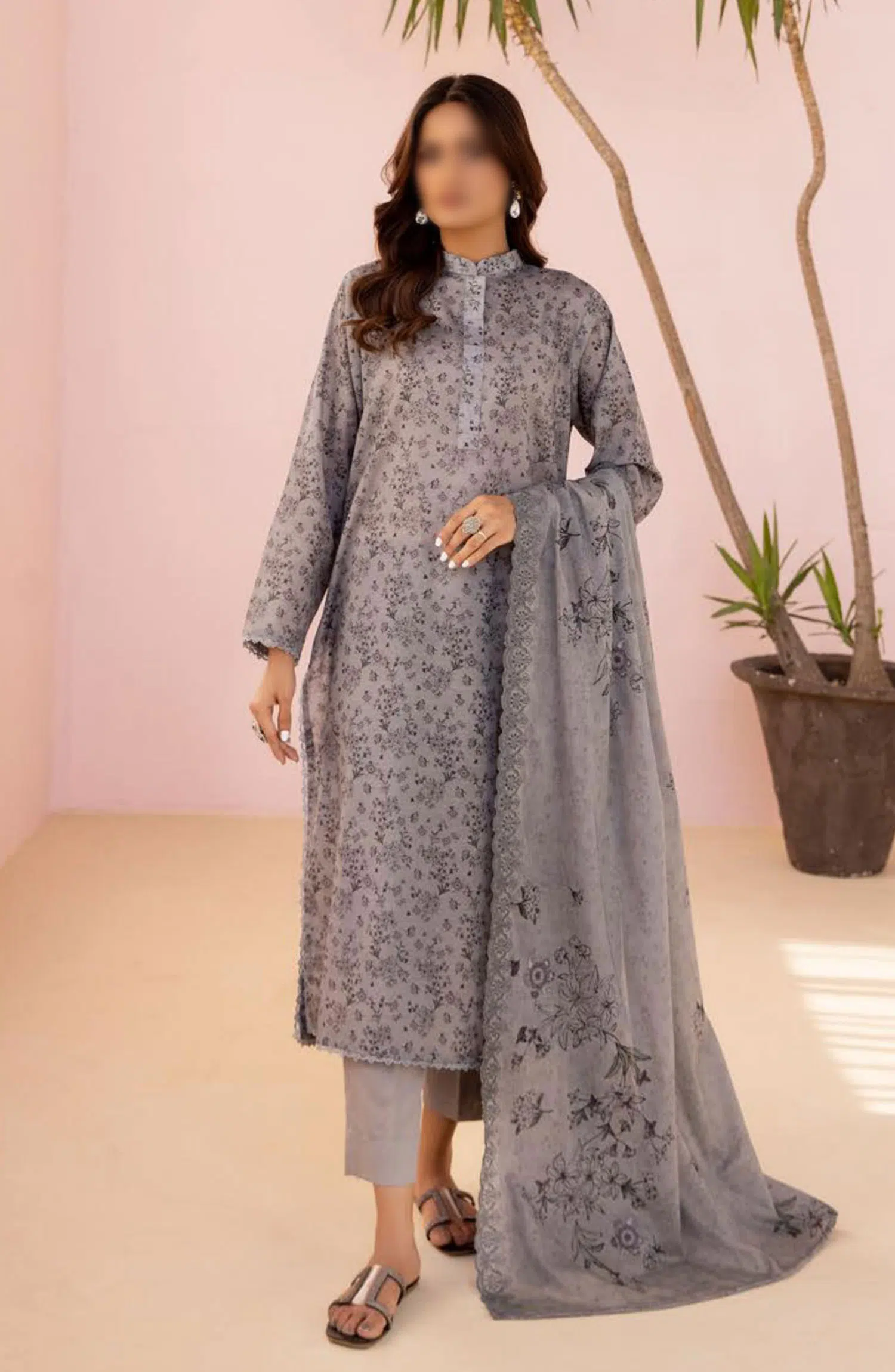 NUR Pastels Printed Embroidered Lawn Collection - NP 04