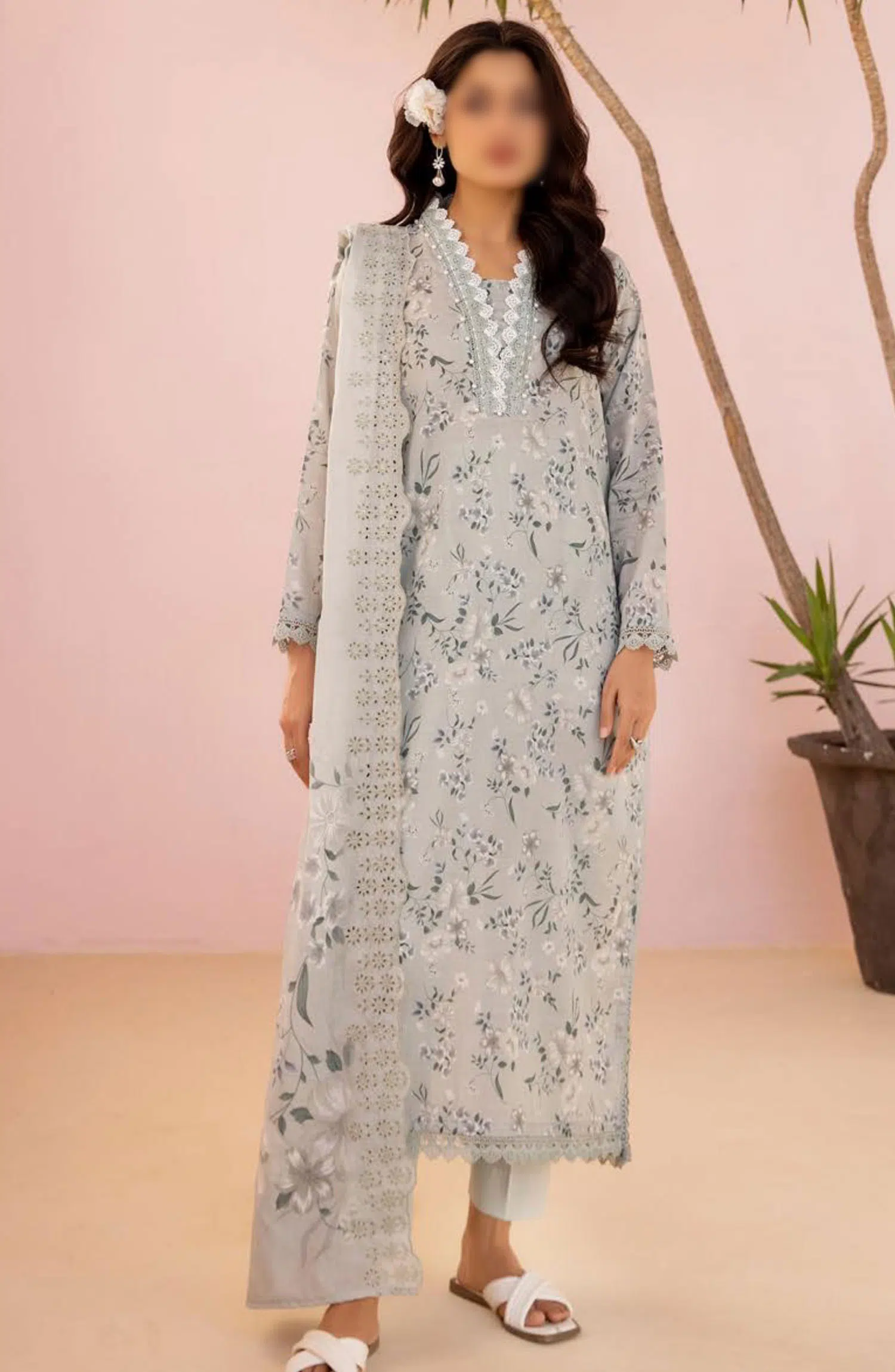 NUR Pastels Printed Embroidered Lawn Collection - NP 05
