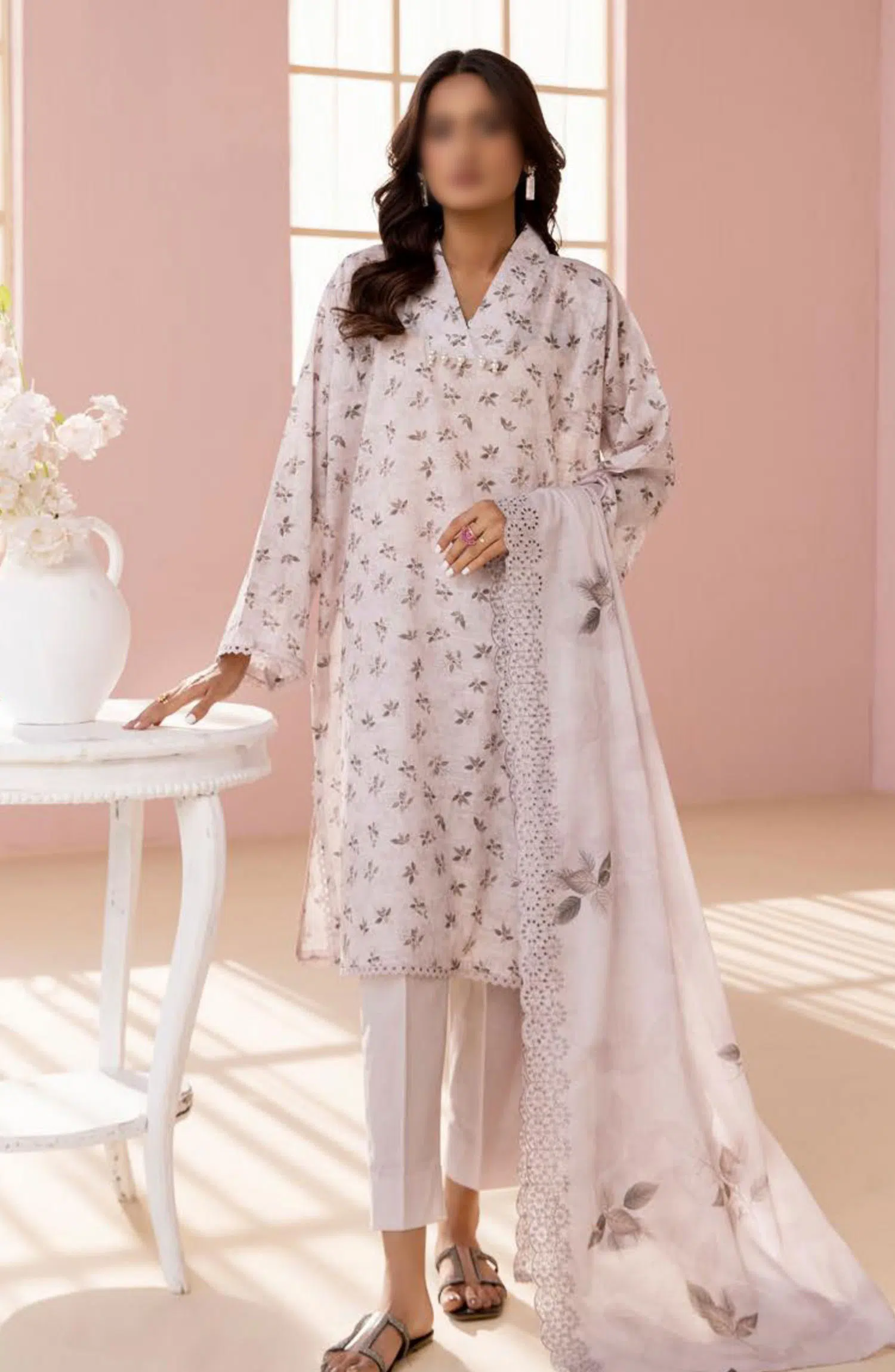 NUR Pastels Printed Embroidered Lawn Collection - NP 06