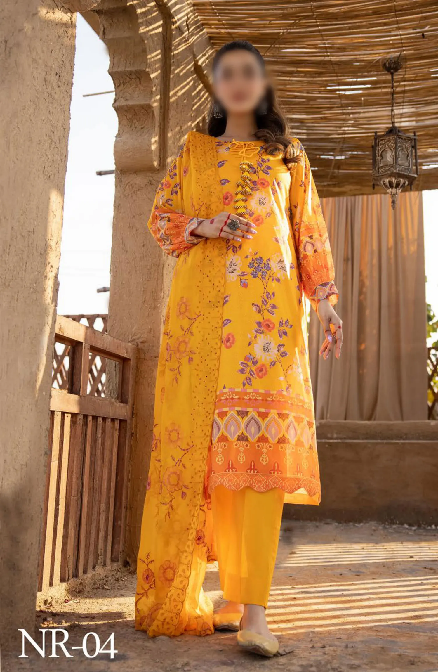 RangRez Printed and Embroidered Lawn Collection - NR-04