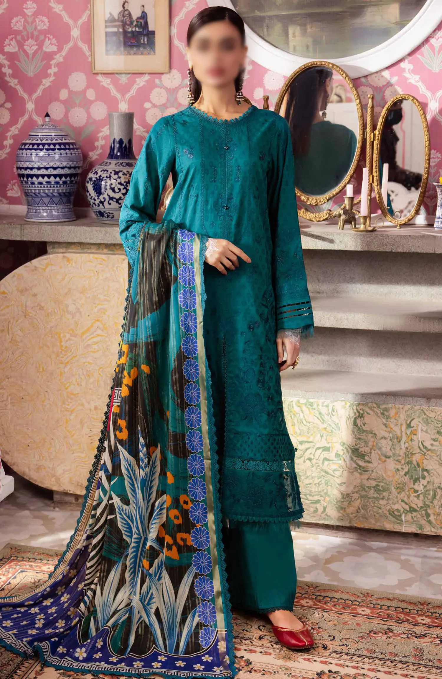 Nureh Maya Embroidered Lawn Collection 2024 - NS 110