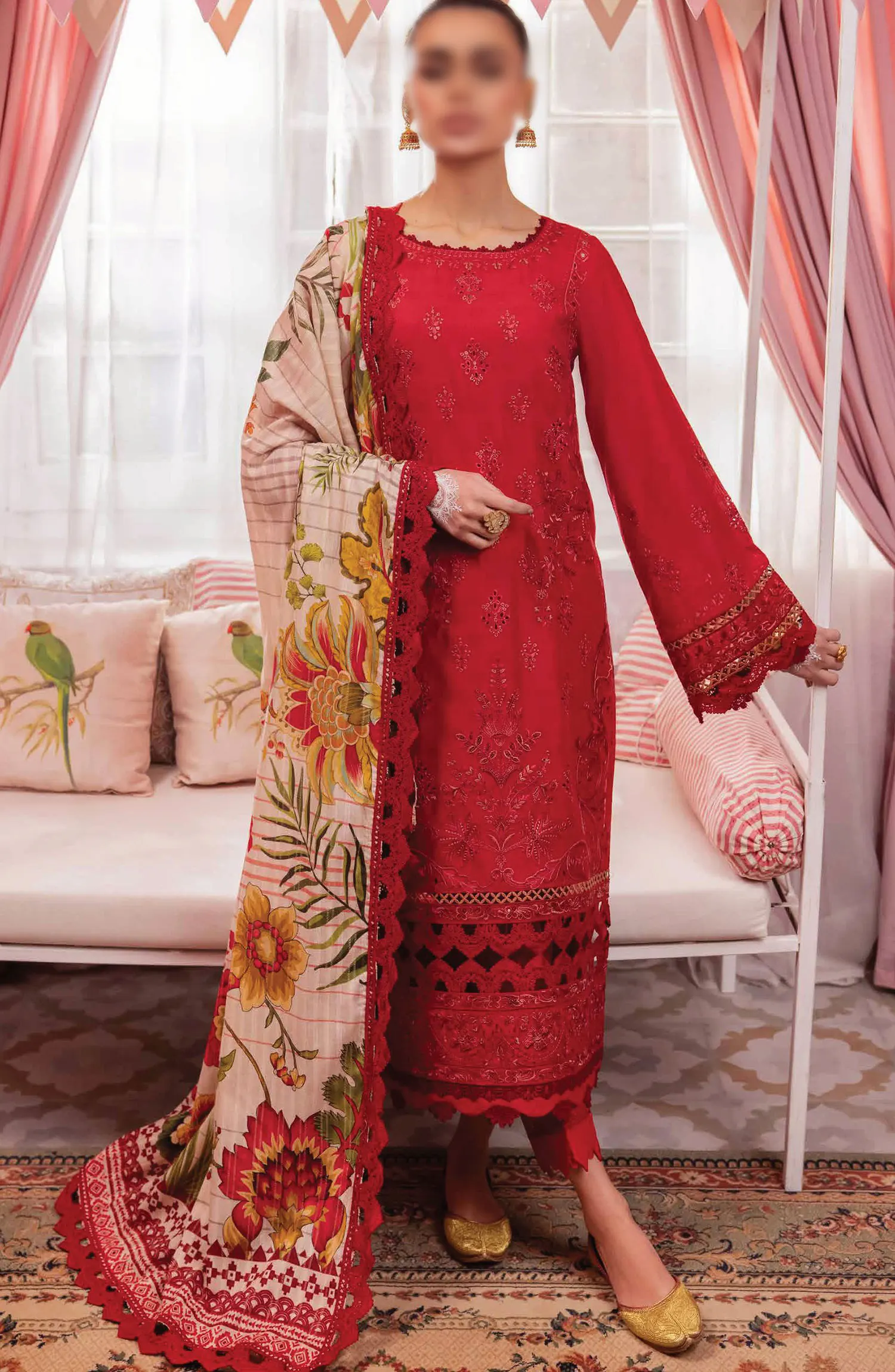 Nureh Maya Embroidered Lawn Collection 2024 - NS 113
