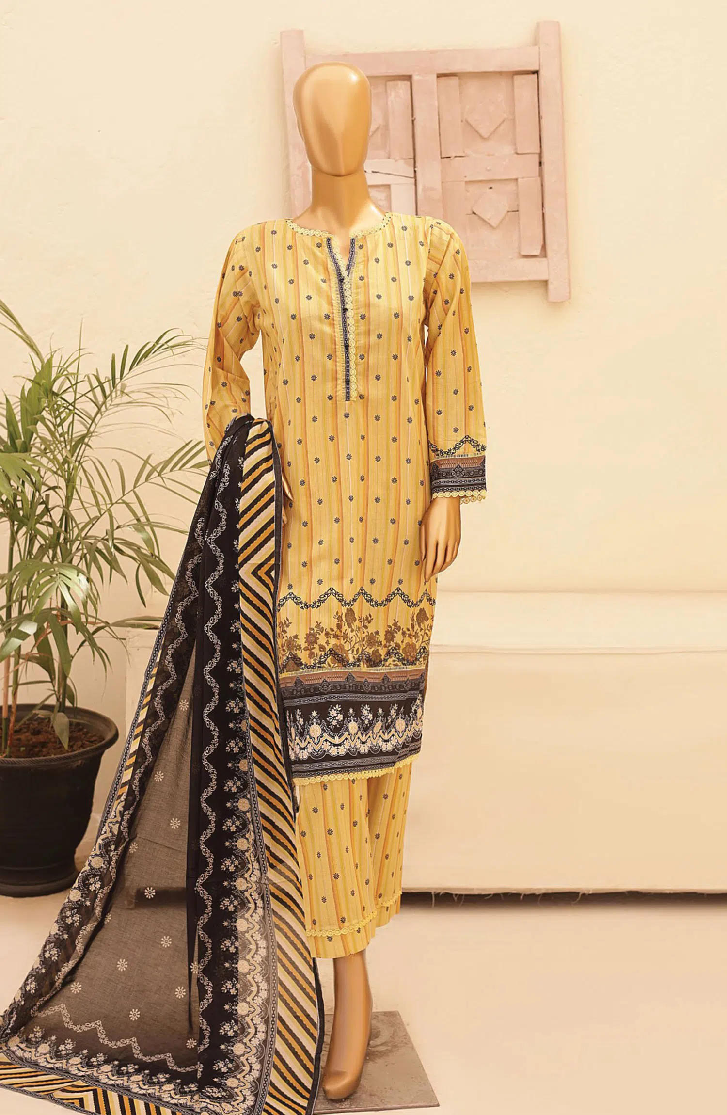 Oswah Women Printed Lawn Stitched Collection Vol 05 - OS 2424 K  Yellow