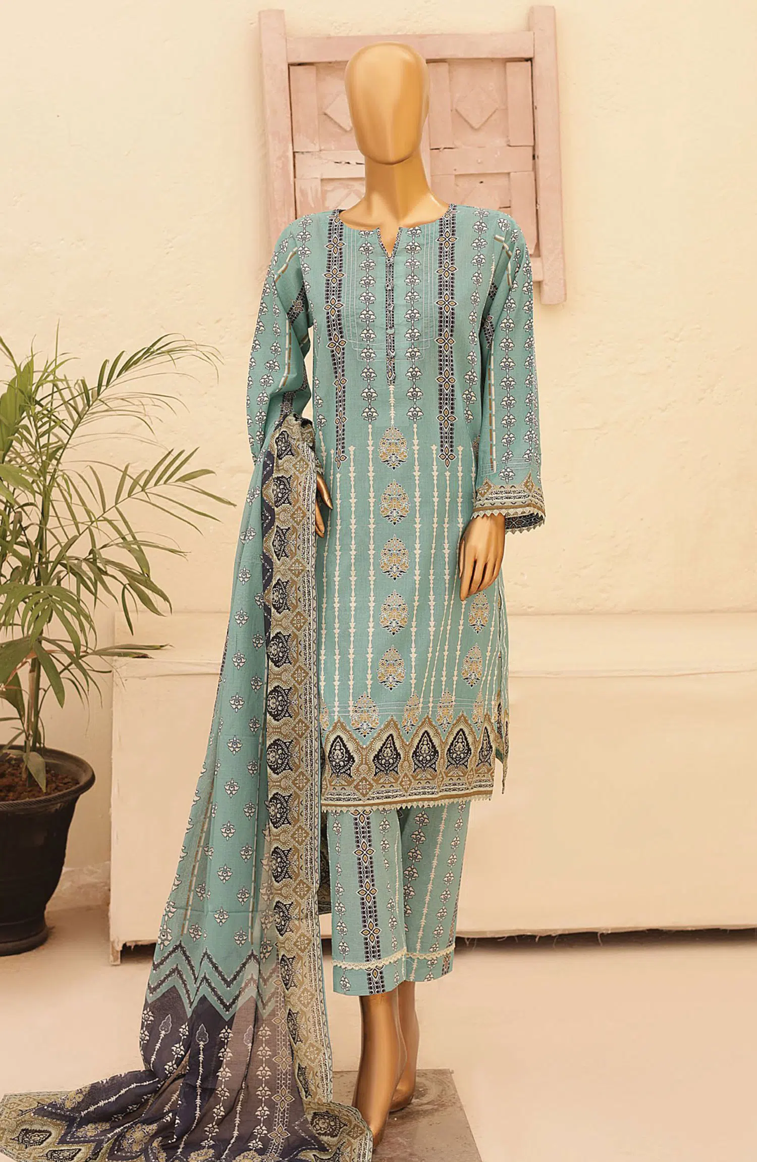 Oswah Women Printed Lawn Stitched Collection Vol 05 - OS 2425 K  Seafoam