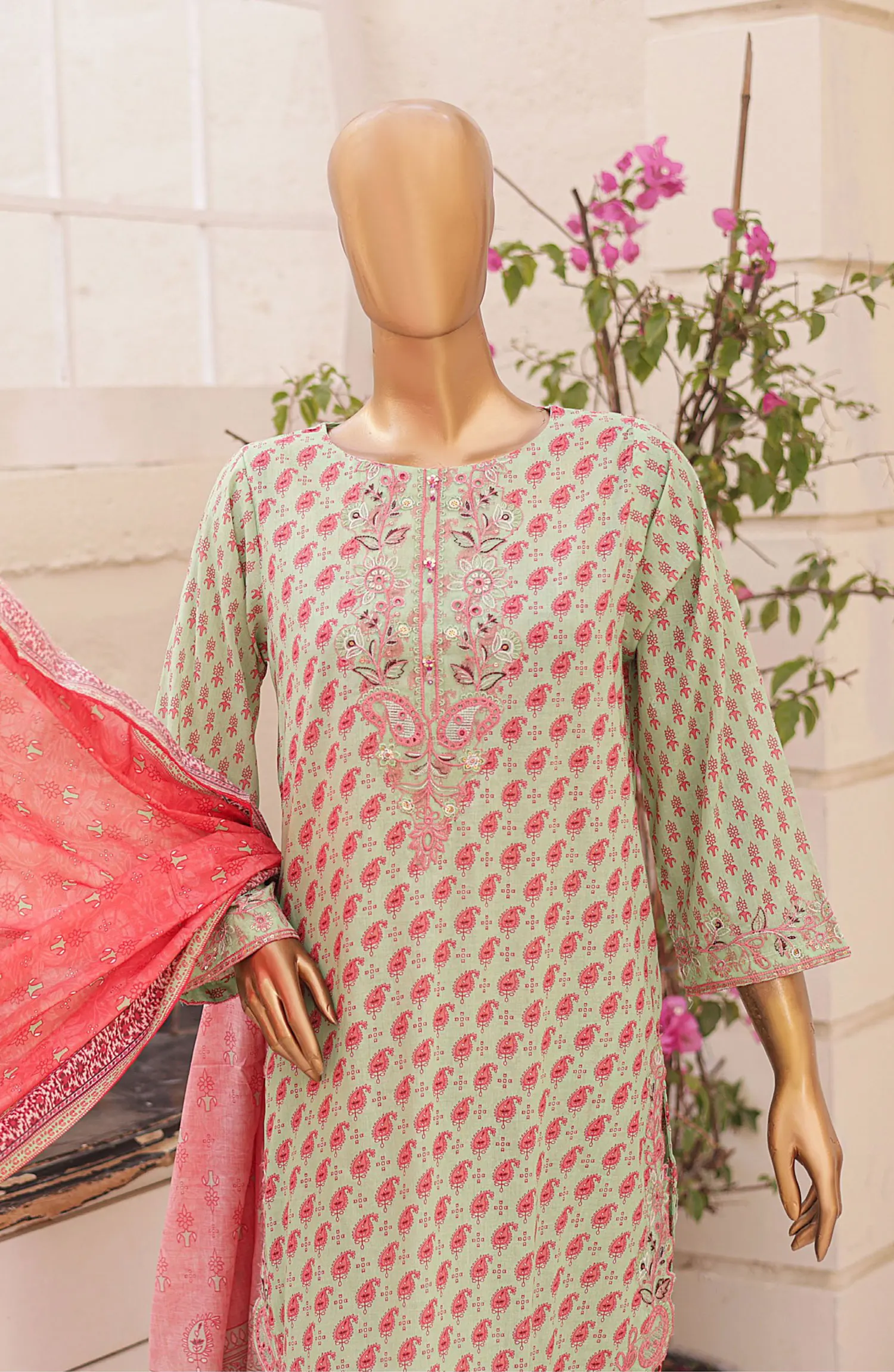 Oswah Women Embroidered Lawn Stitched Collection Vol 04 - OS 2421 K PINK