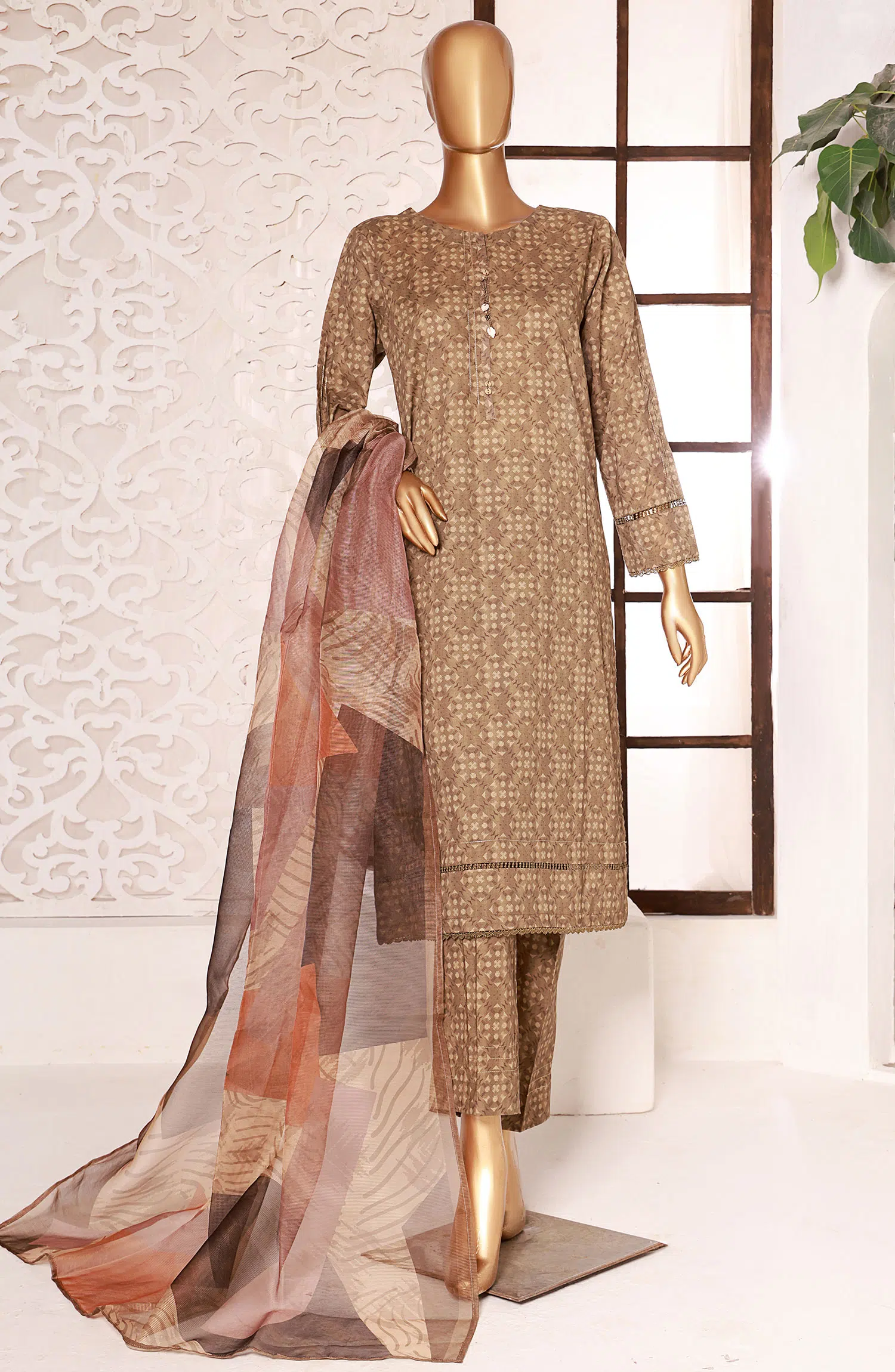 HZ Kaavish RTW Printed Co Ords Collection 2024 - PCD 405 Olive