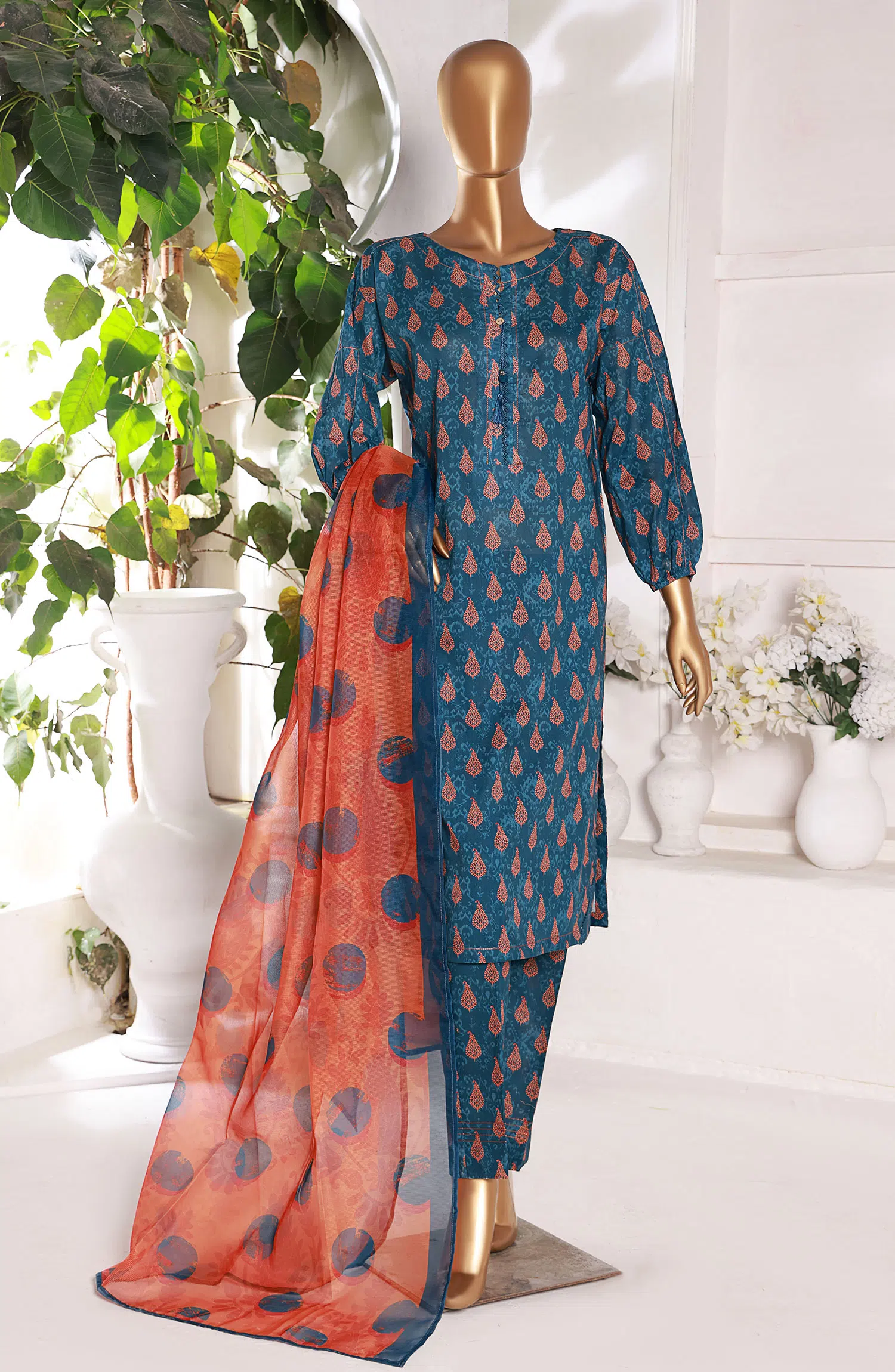 HZ Kaavish RTW Printed Co Ords Collection 2024 - PCD 407 Blue