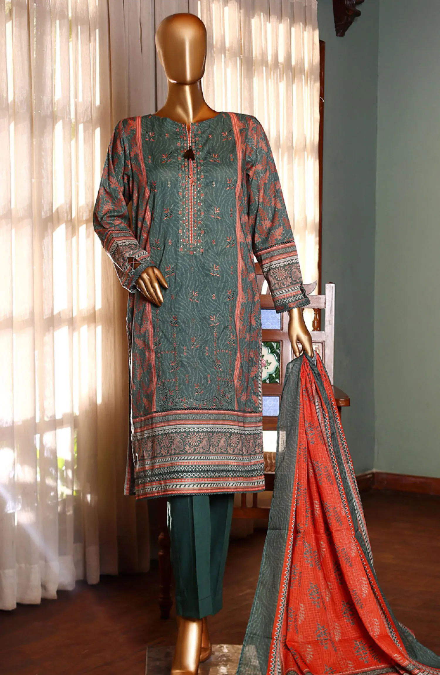 HZ RTW AASHKAAR Embroidered Lawn Collection Vol 2 - PEL 415 GREEN