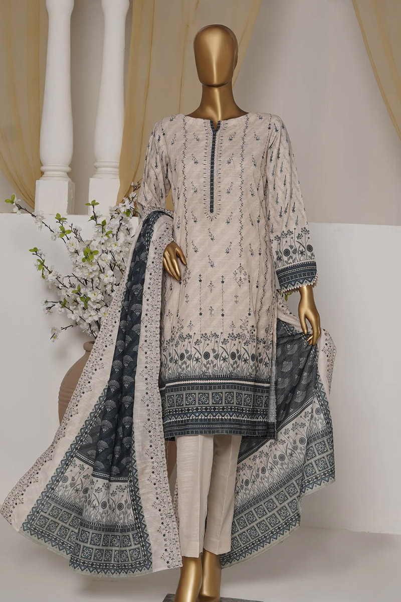 HZ Textiles Khaddar Embroidered Unstitched Winter Collection - PKP 08