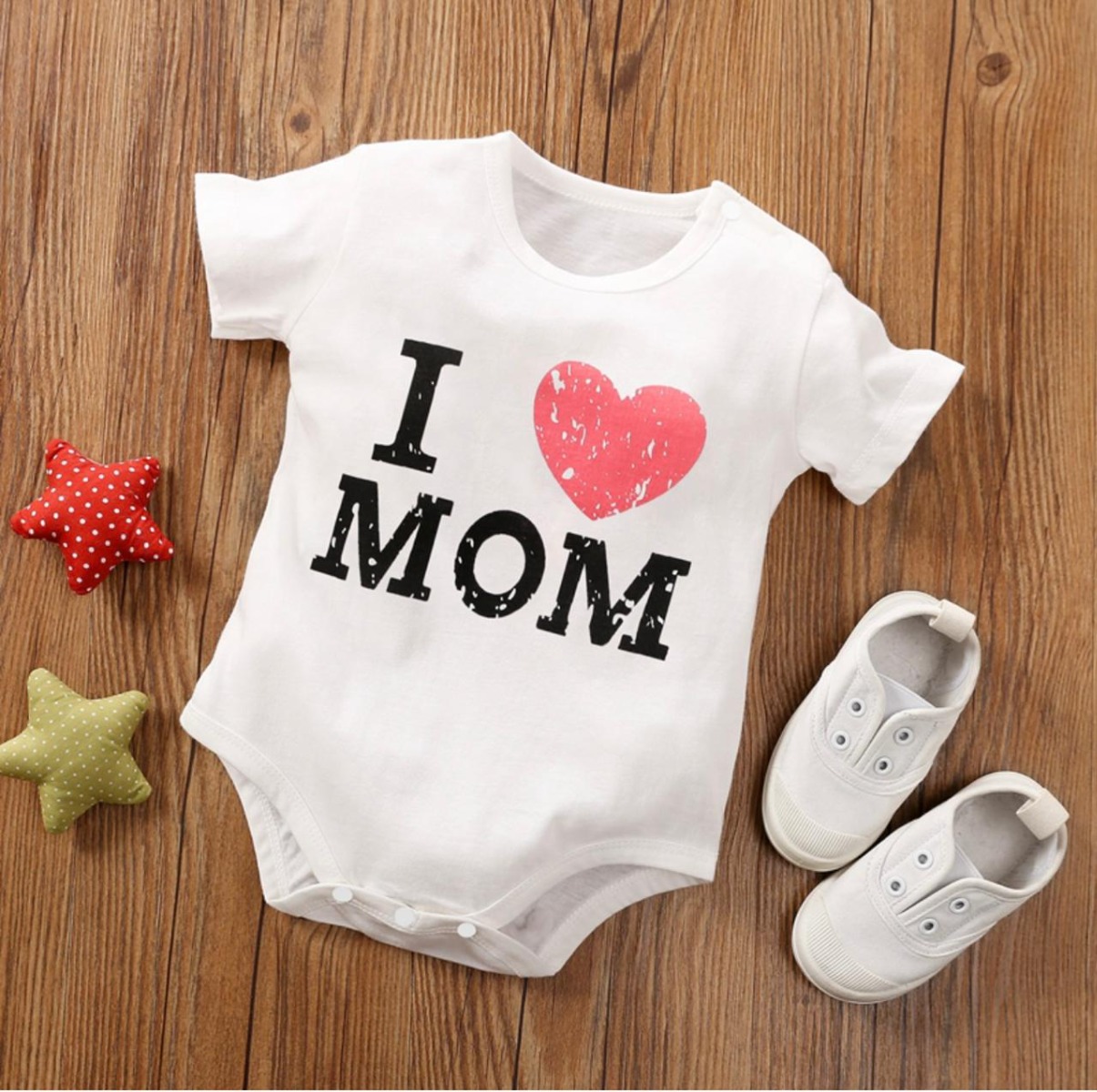 I Love Mom – (White) RBT 133 Romper For Kids