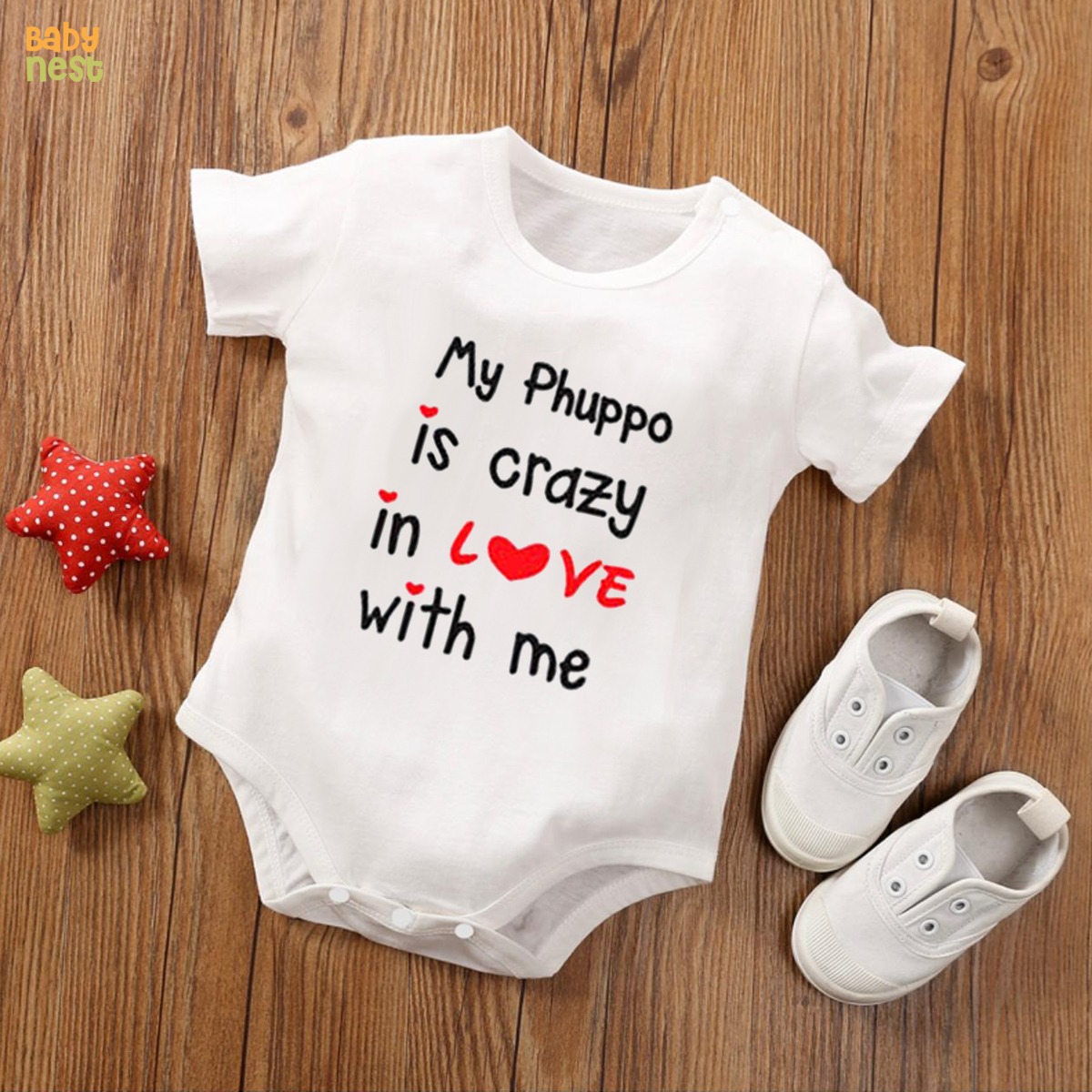 My Phuppo is Crazy in Love With Me - (White) RBT 139 Romper For Kids