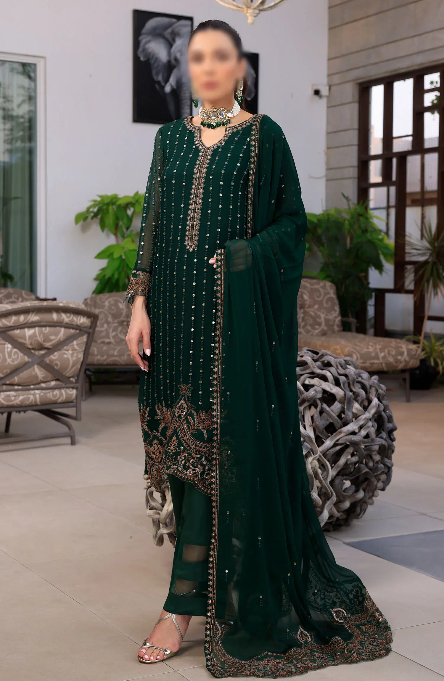 Merakish Unstitched Luxury Formal Collection Vol 12 2024 - Racing Green