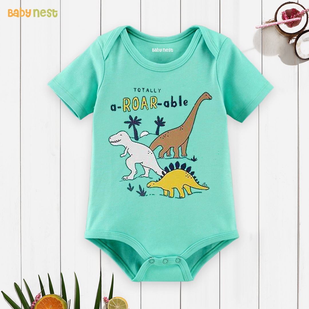 Totally a-Roar-able - Sea Green RBT 156 Romper for Kids