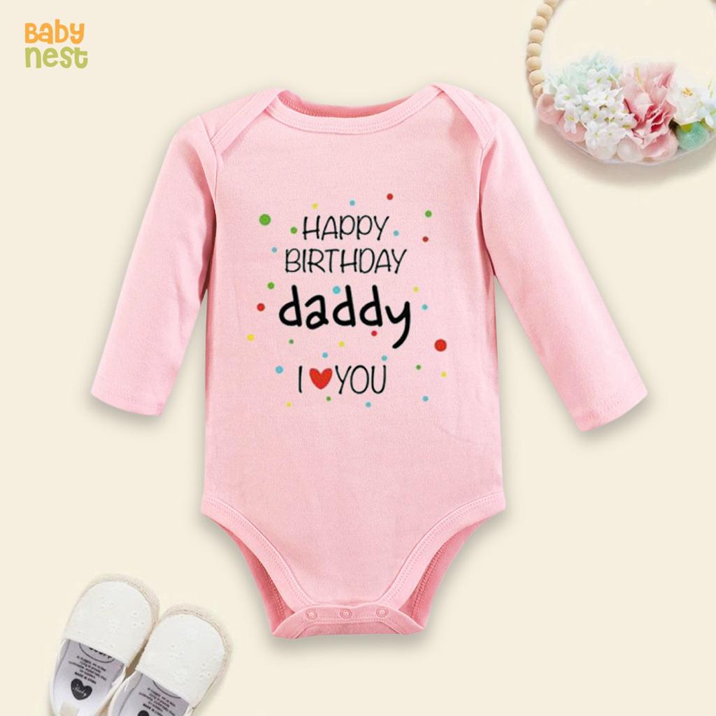 HBD Daddy – (Pink) RBT 160 Full Sleeves Romper for Kids