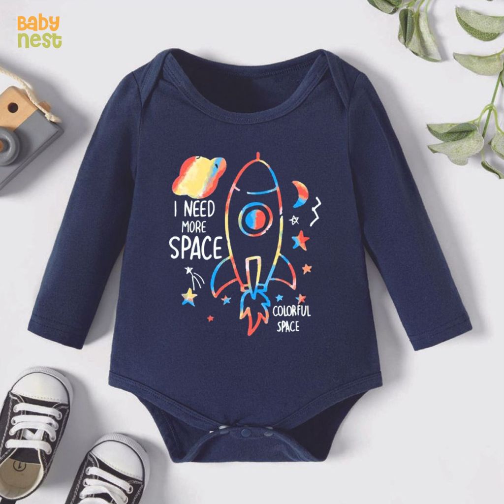 Colorful Space – (Navy Blue) RBT 169 Full Sleeves Romper for Kids