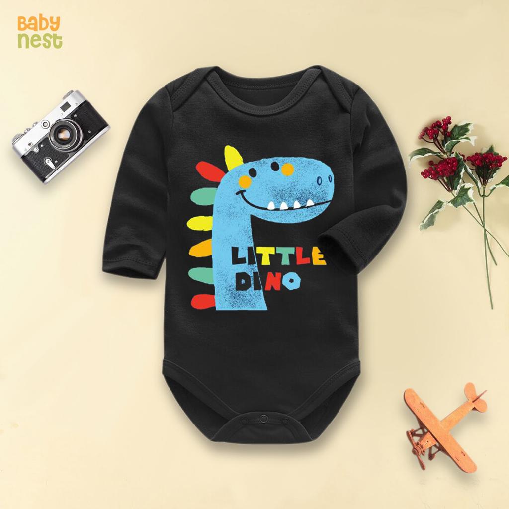 Little Dino – (Black) RBT 189 Full Sleeves Romper for Kids