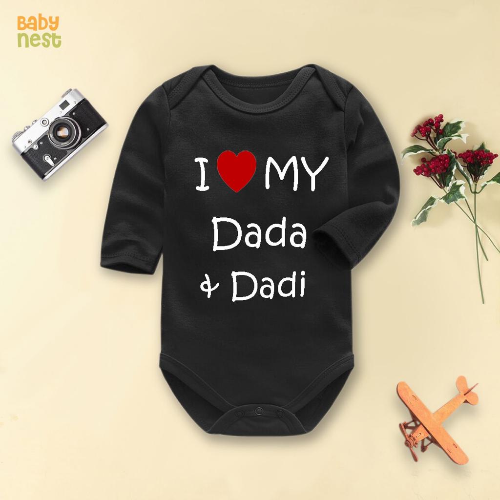 I Love My Dada & Dadi – (Black) RBT 193 Full Sleeves Romper for Kids