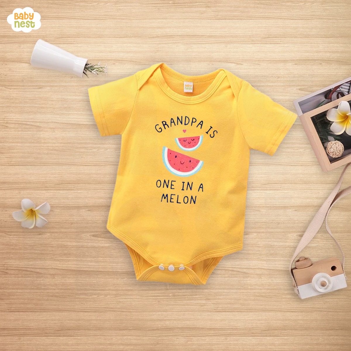 Grandpa in One in a Melon – (Yellow) RBT 110-D4 Romper For Kids