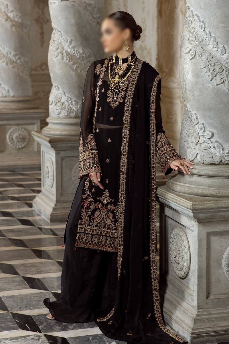 Merakish Unstitched Luxury Formal Collection 2023  - Rich Black