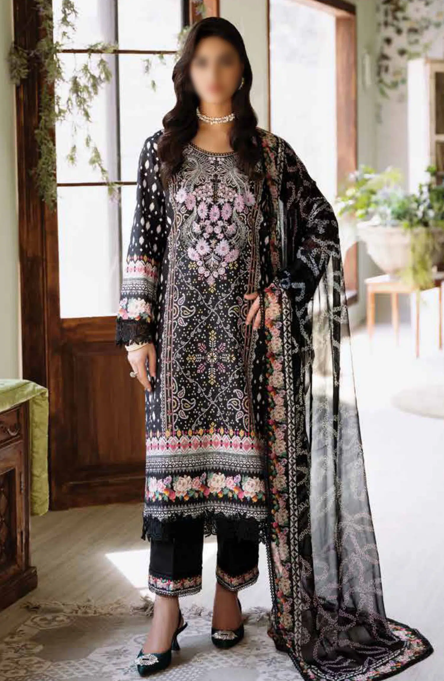Roheenaz Flora Unstitched Printed Lawn Collection - RNP-06A VERIDIAN