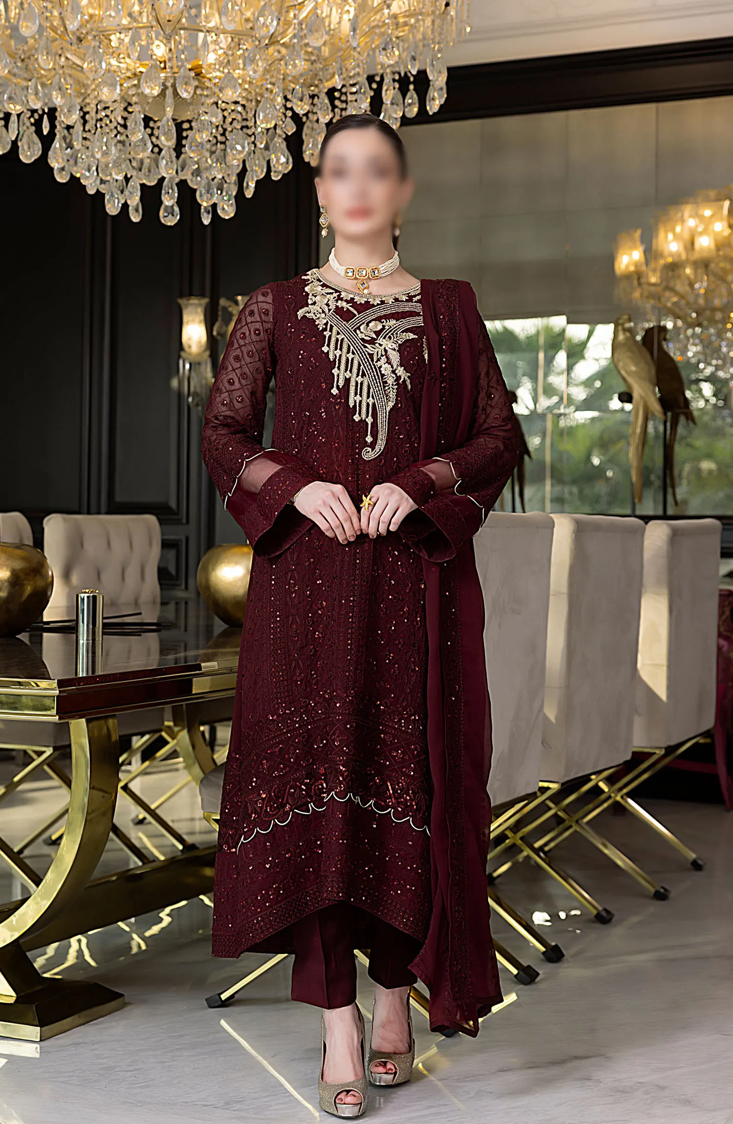 Merakish Unstitched Luxury Formal Collection Vol 10 2024 - Rose Wood