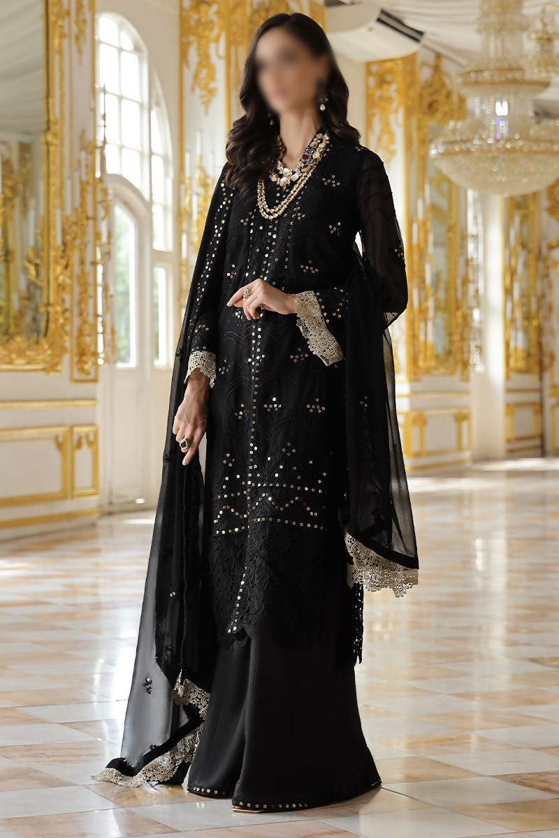 Merakish Unstitched Luxury Formal Collection 2023 - Royal Black